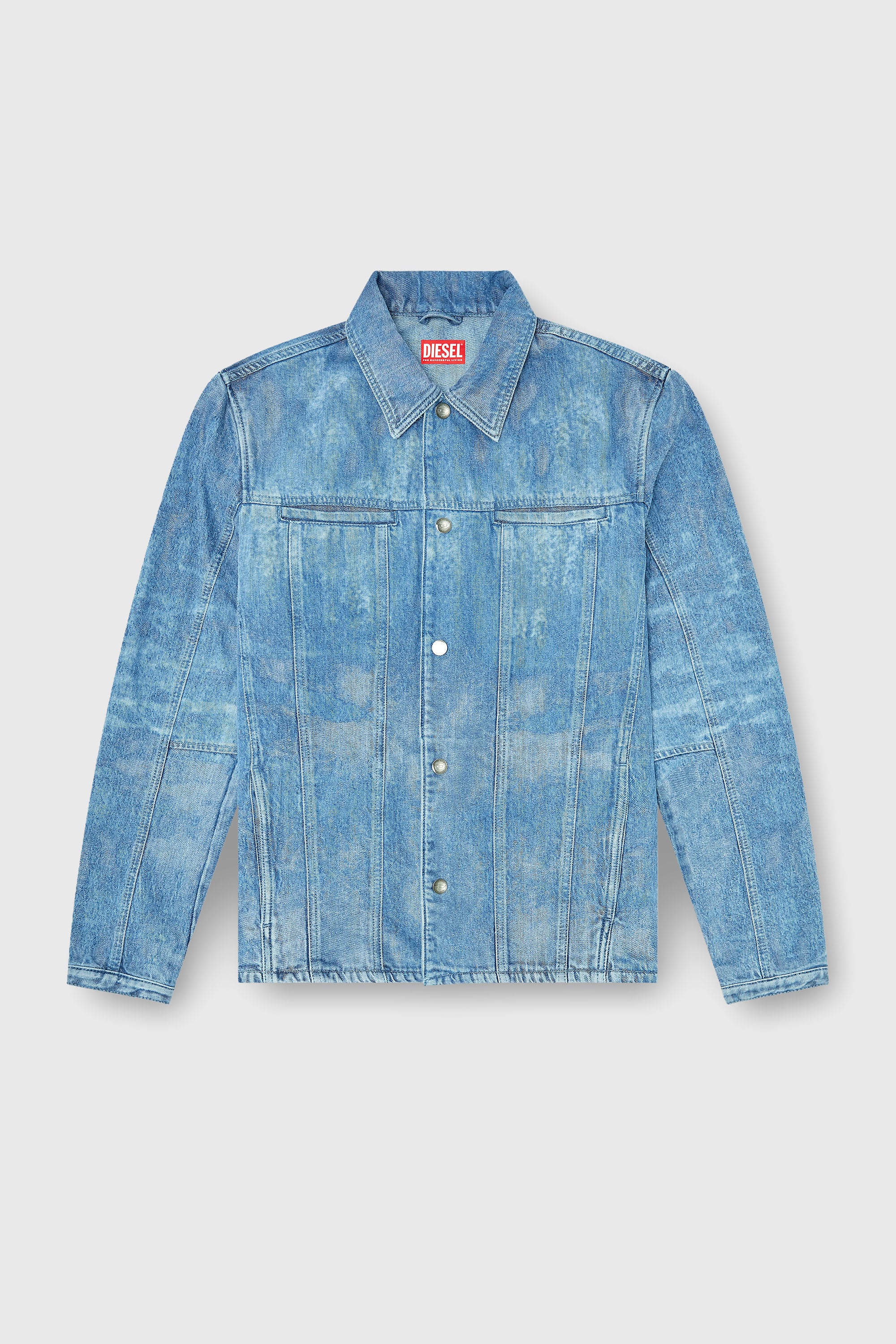 Diesel - D-SERON-FSI, Man's Jacket in satin denim in Light Blue - 2