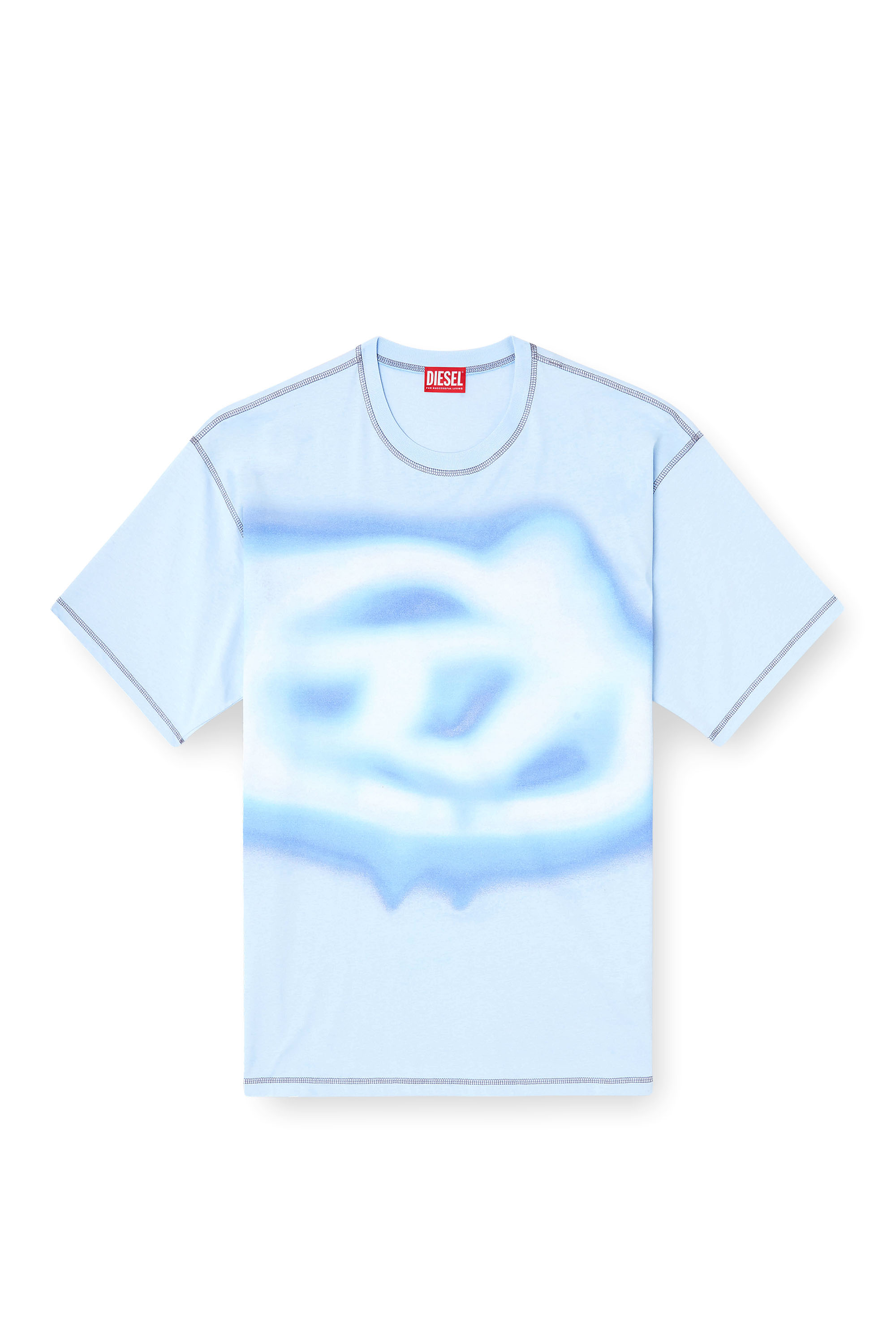 Diesel - T-BOXT-V11, Camiseta relajada con estampado efecto agua Hombre in Azul marino - 2