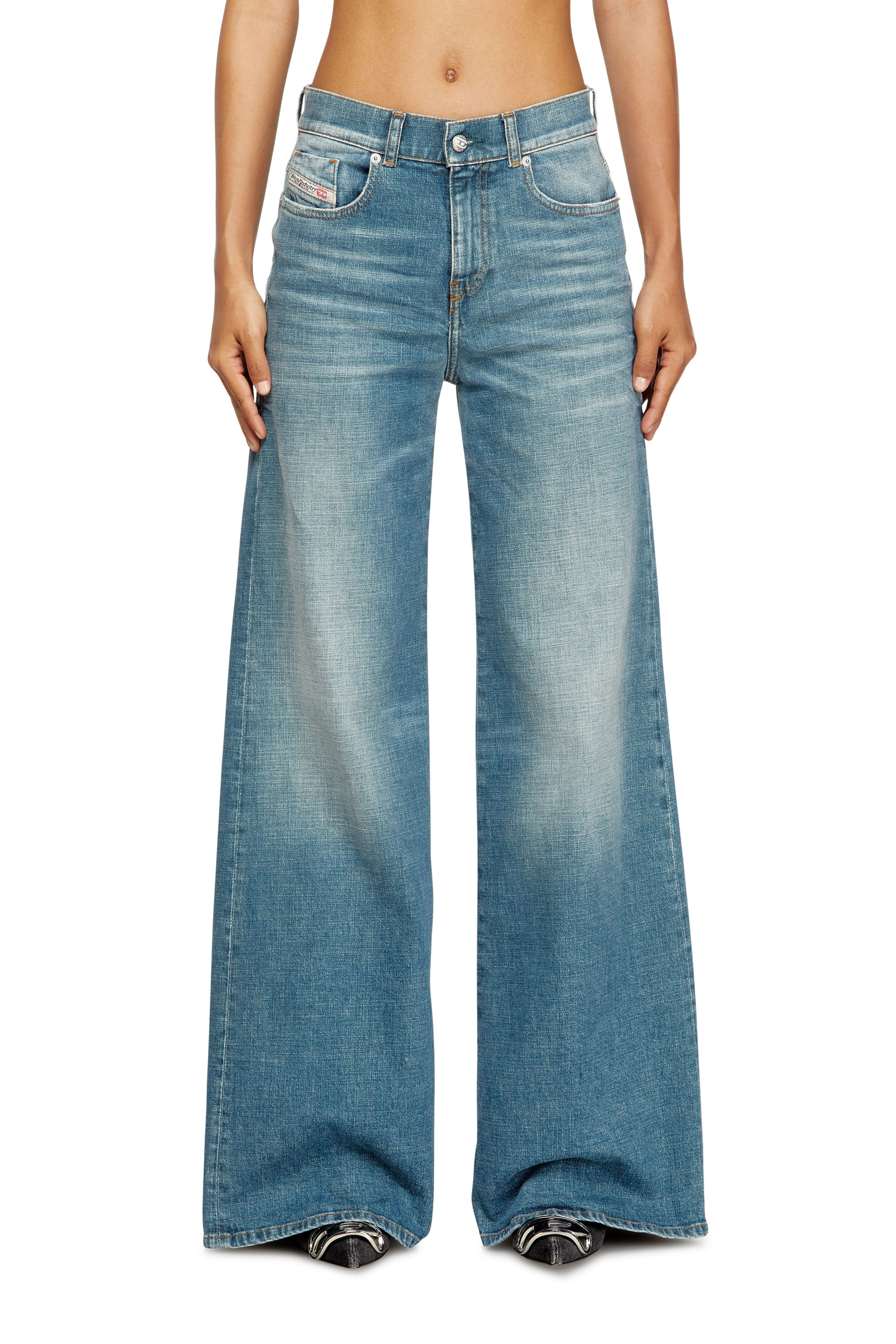 Diesel - Flare Jeans 1978 D-Akemi 09M58 Mujer, Azul medio - 1