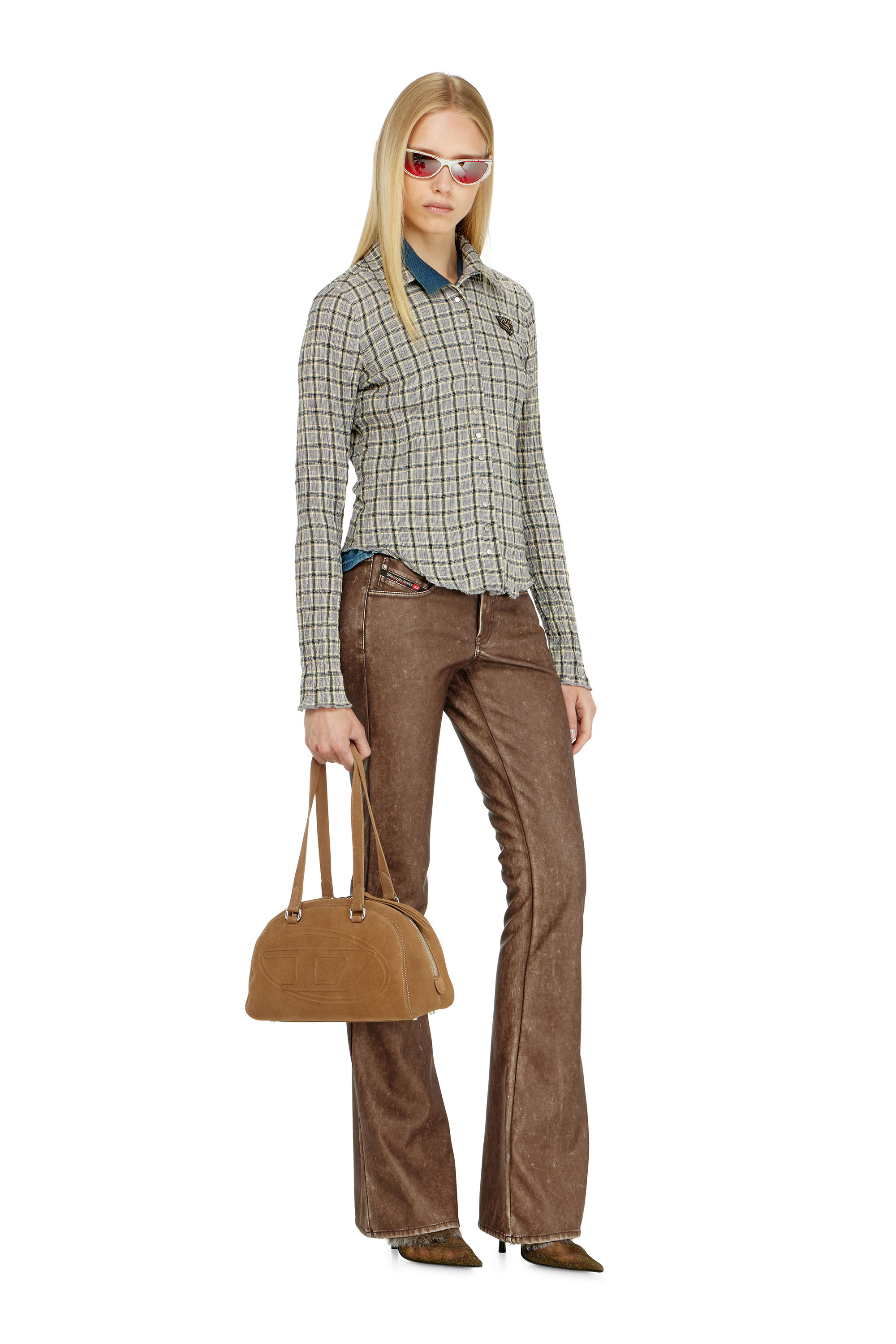 Diesel - C-ARRILON, Camisa de cuadros con efecto seersucker Mujer in ToBeDefined - 1