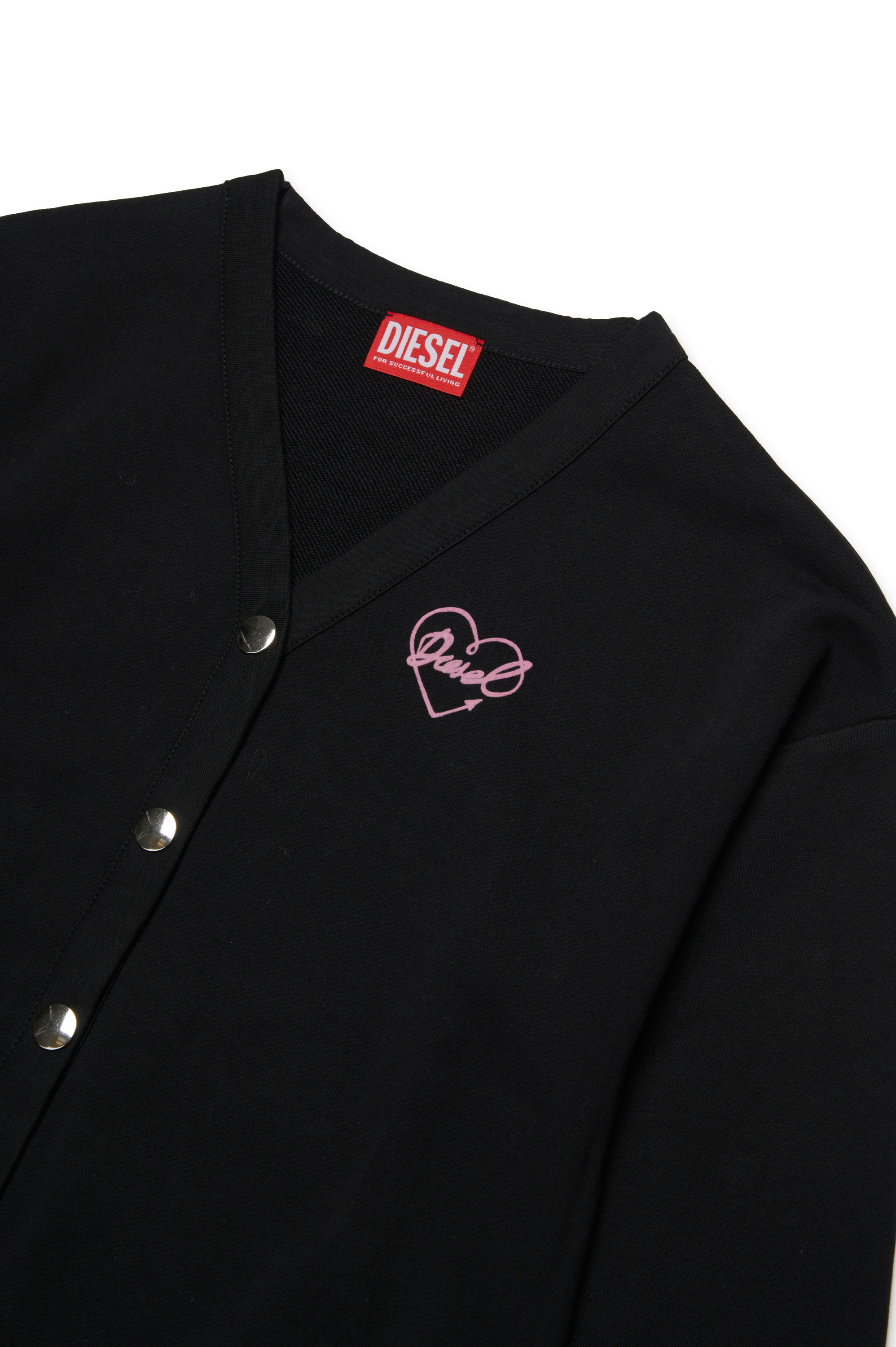 Diesel - SEMMPY, Sudadera con corazón con logotipo en relieve Mujer in Negro - 3