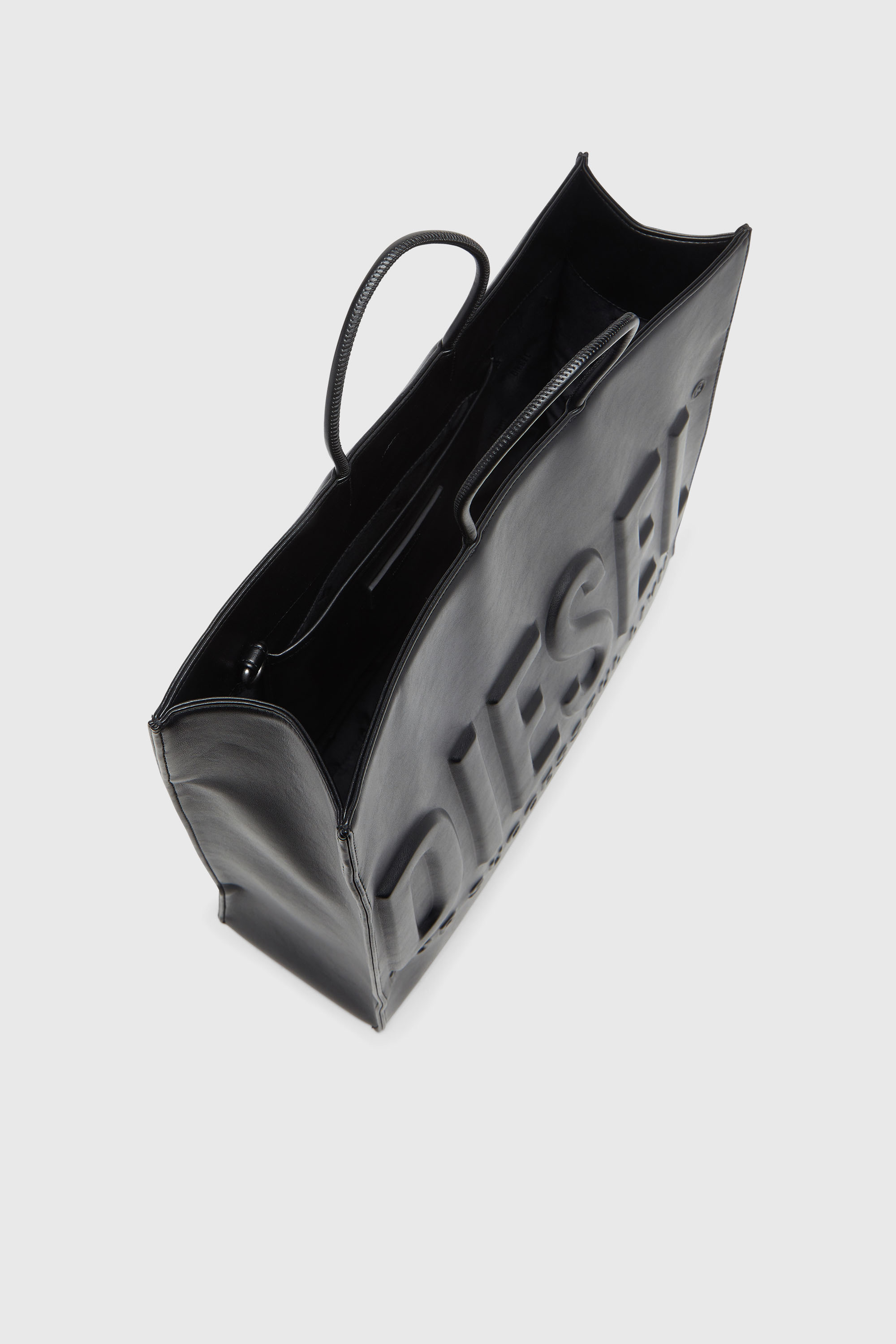 Diesel - DSL 3D SHOPPER EW X, Dsl 3D-Bolso de compras con logotipo en relieve Unisex in Negro - 4
