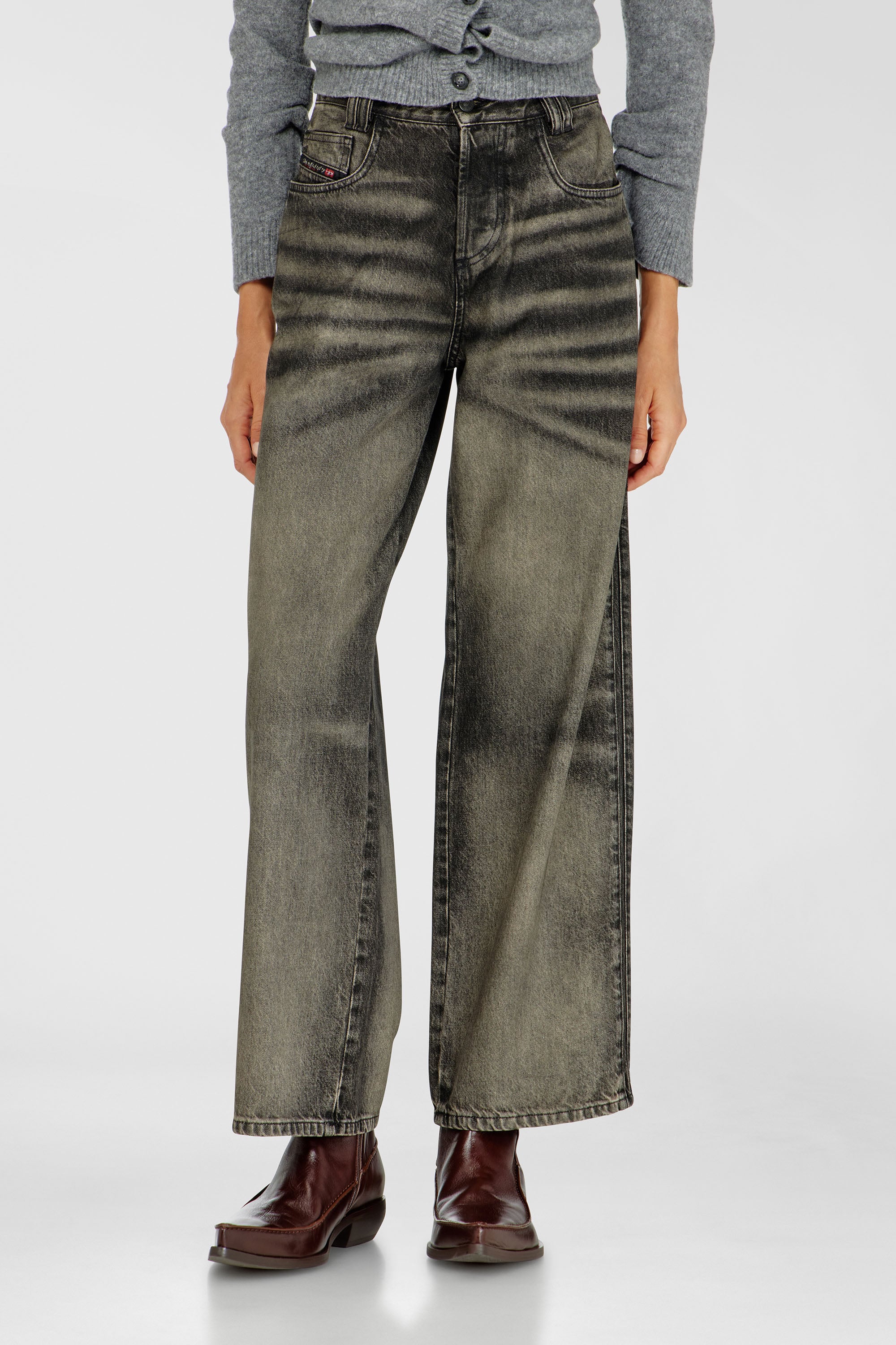 Diesel - Relaxed Jeans 1982 D-Hakou 09R33 Unisex, Negro/Gris oscuro - 2