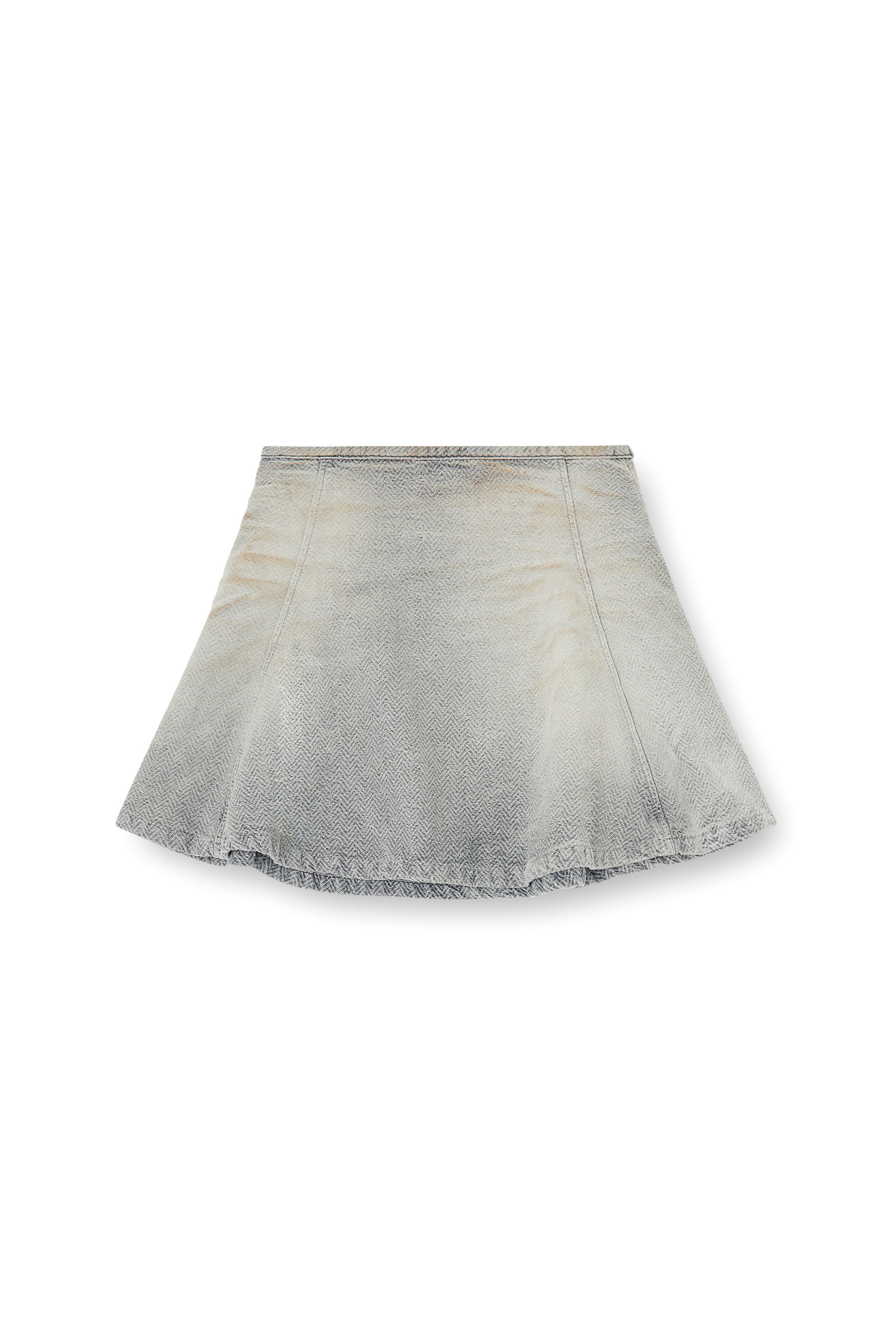 Diesel - DE-RAINE, Falda de denim espiguilla desgastado Mujer in Gris - 4