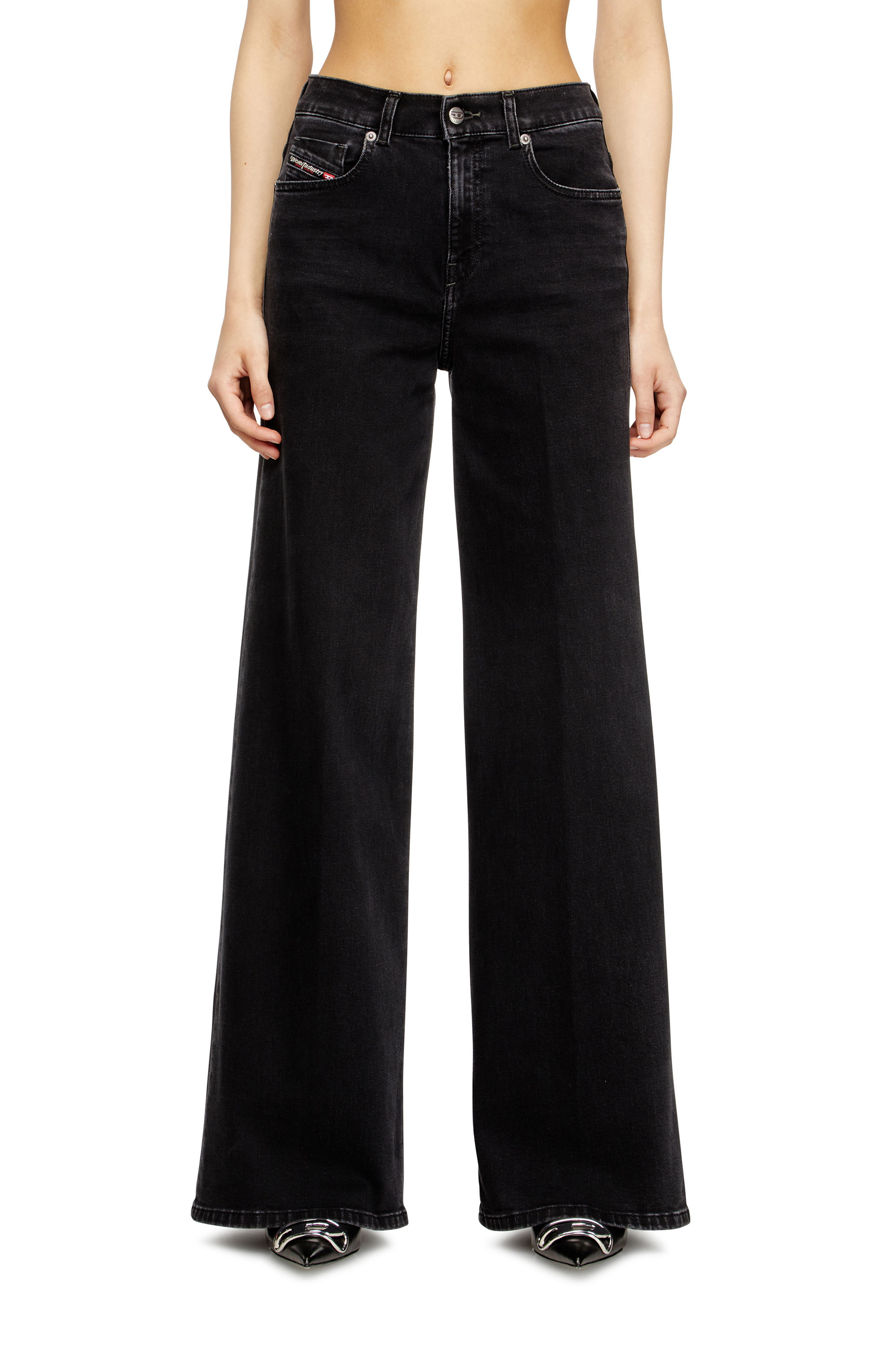 Diesel - Flare Jeans 1978 D-Akemi 09M69 Mujer, Negro/Gris oscuro - 1