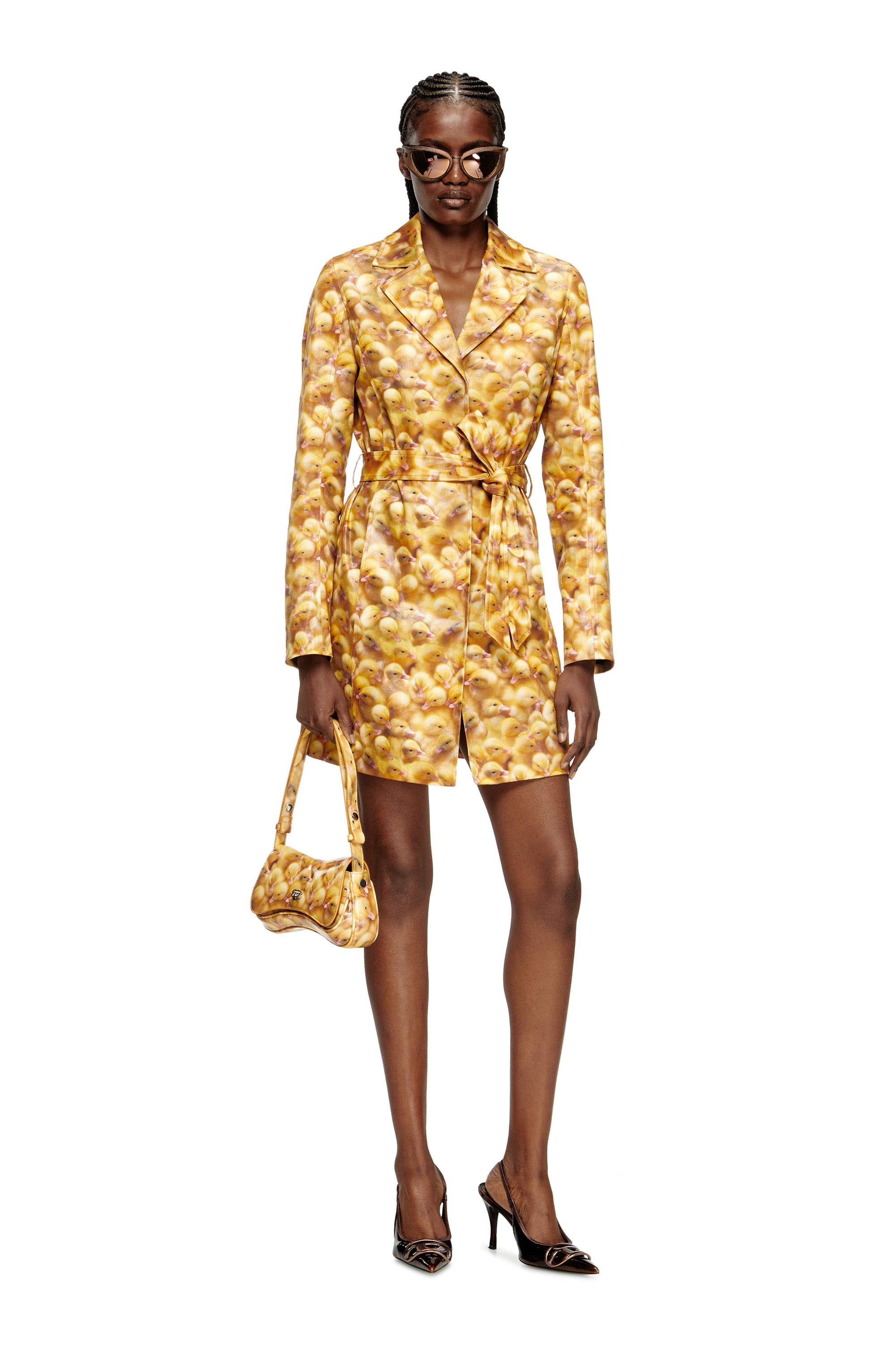 Diesel - G-OJI, Gabardina con estampado de patos Mujer in Amarillo - 2