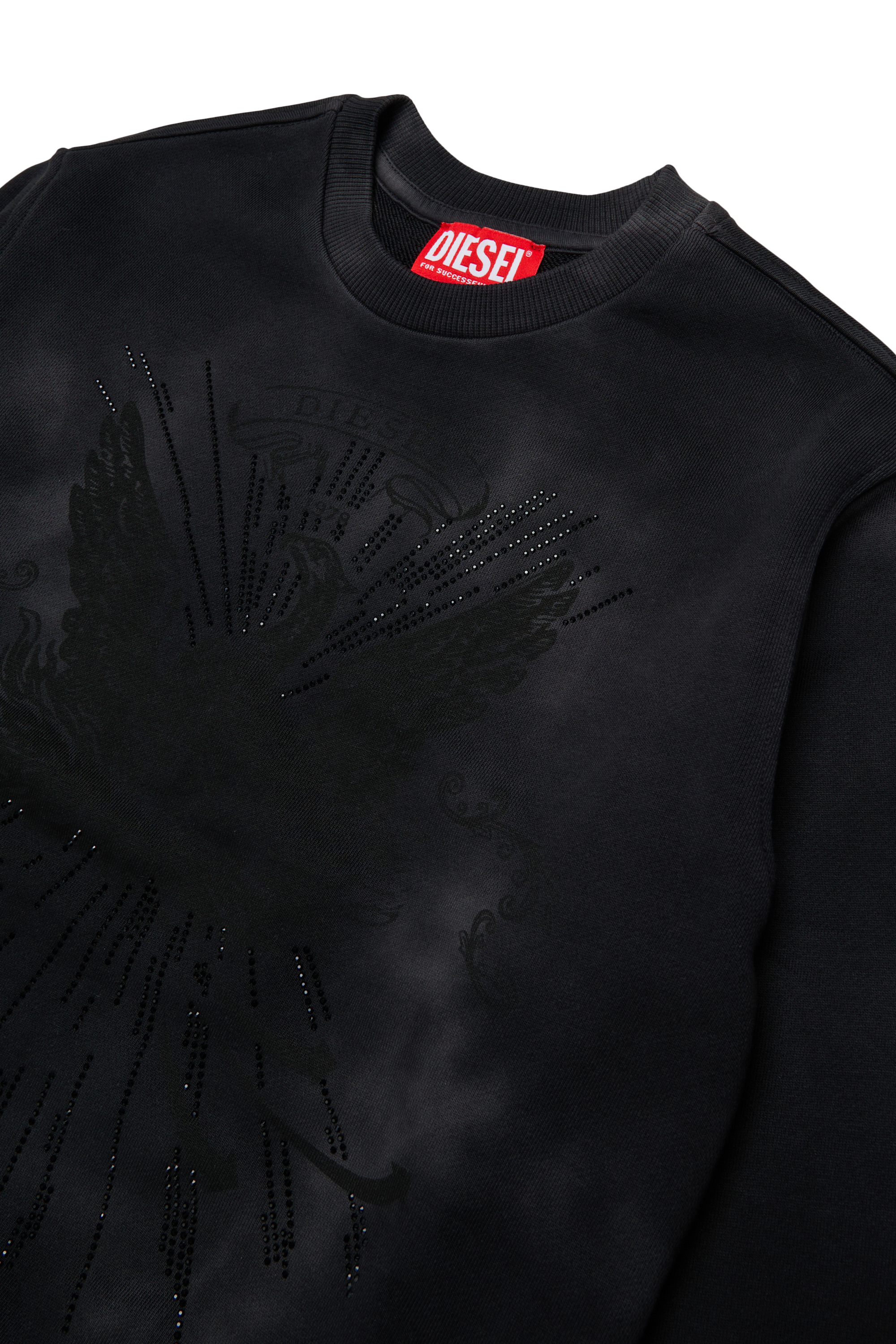 Diesel - SFIN OVER, Sudadera efecto nublado con motivo de f&eacute;nix Hombre in Negro - 3