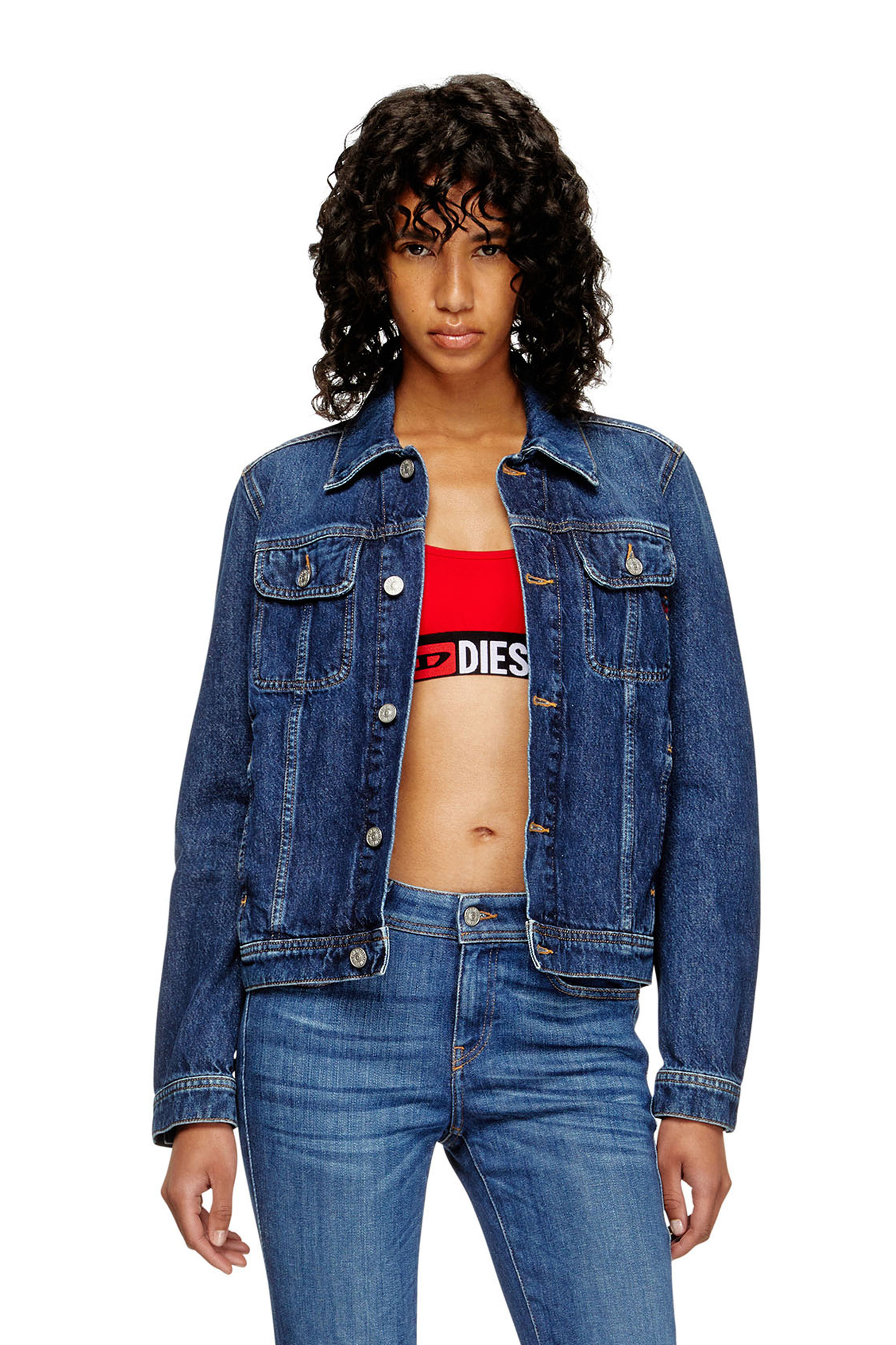 Diesel - UFSB-ORIBA, Bralette con banda con logotipo Mujer in Rojo - 5