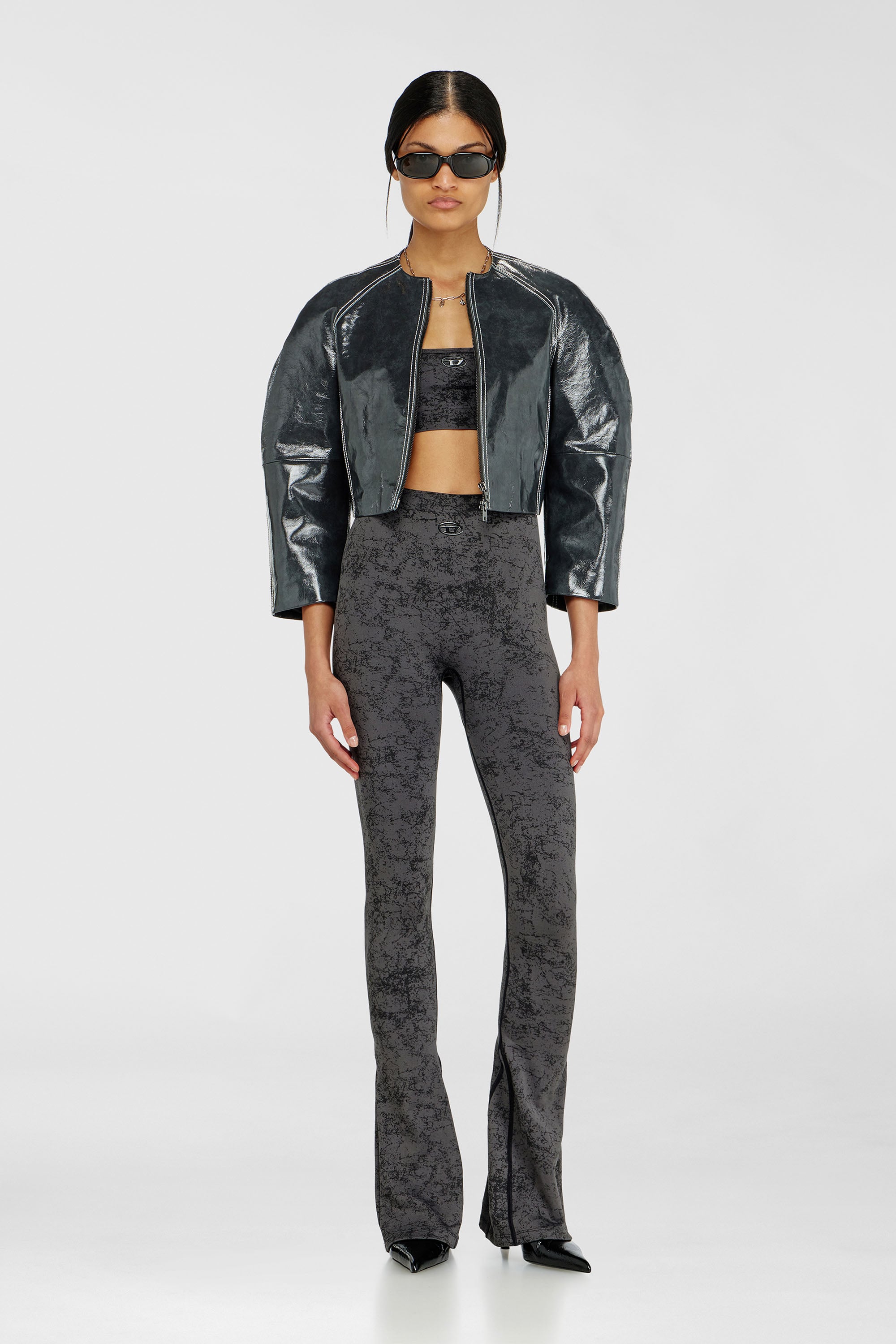 Diesel - CORNELIA-UTLT, Leggings acampanados con estampado utilitario Mujer in Gris - 1