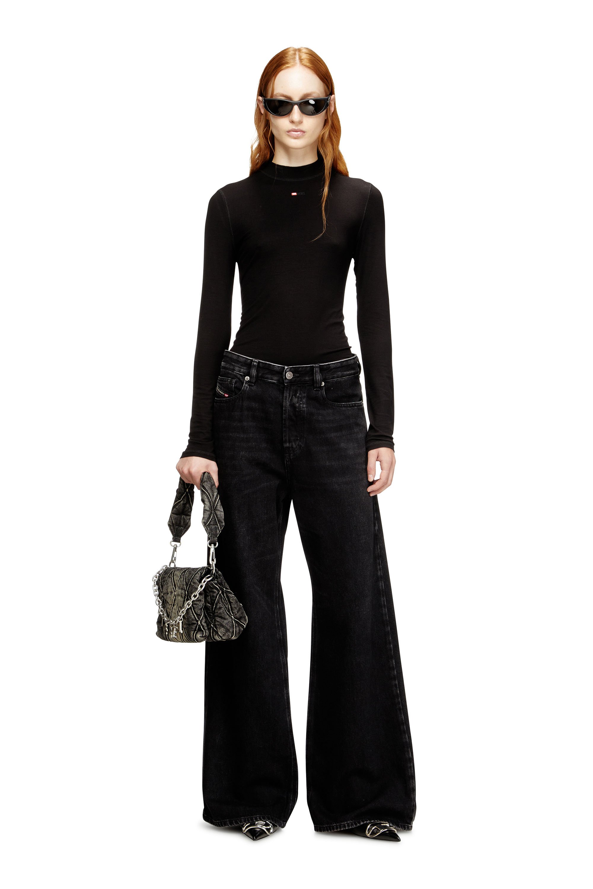 Diesel - Relaxed Jeans 1996 D-Sire 09P09 Mujer, Negro/Gris oscuro - 2