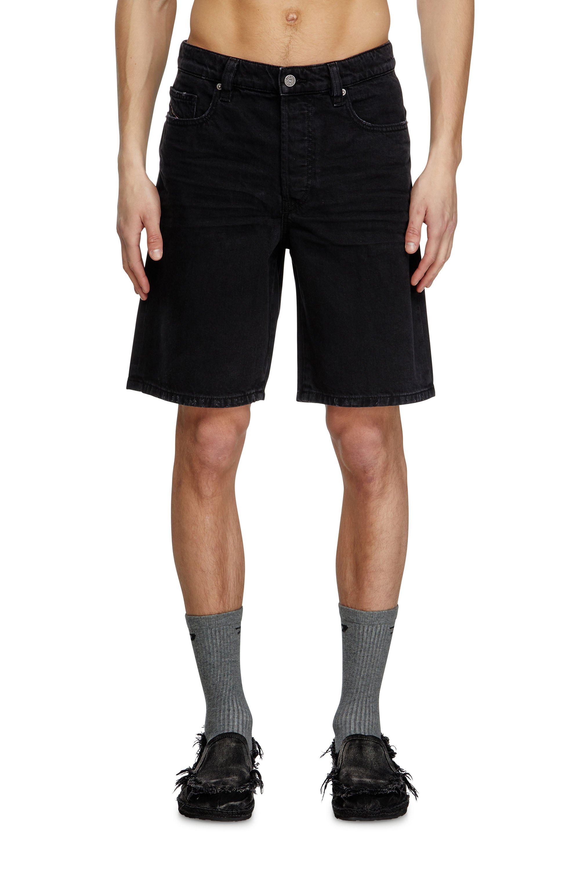 Diesel - REGULAR-SHORT, Pantalones cortos en denim Hombre in Negro - 1