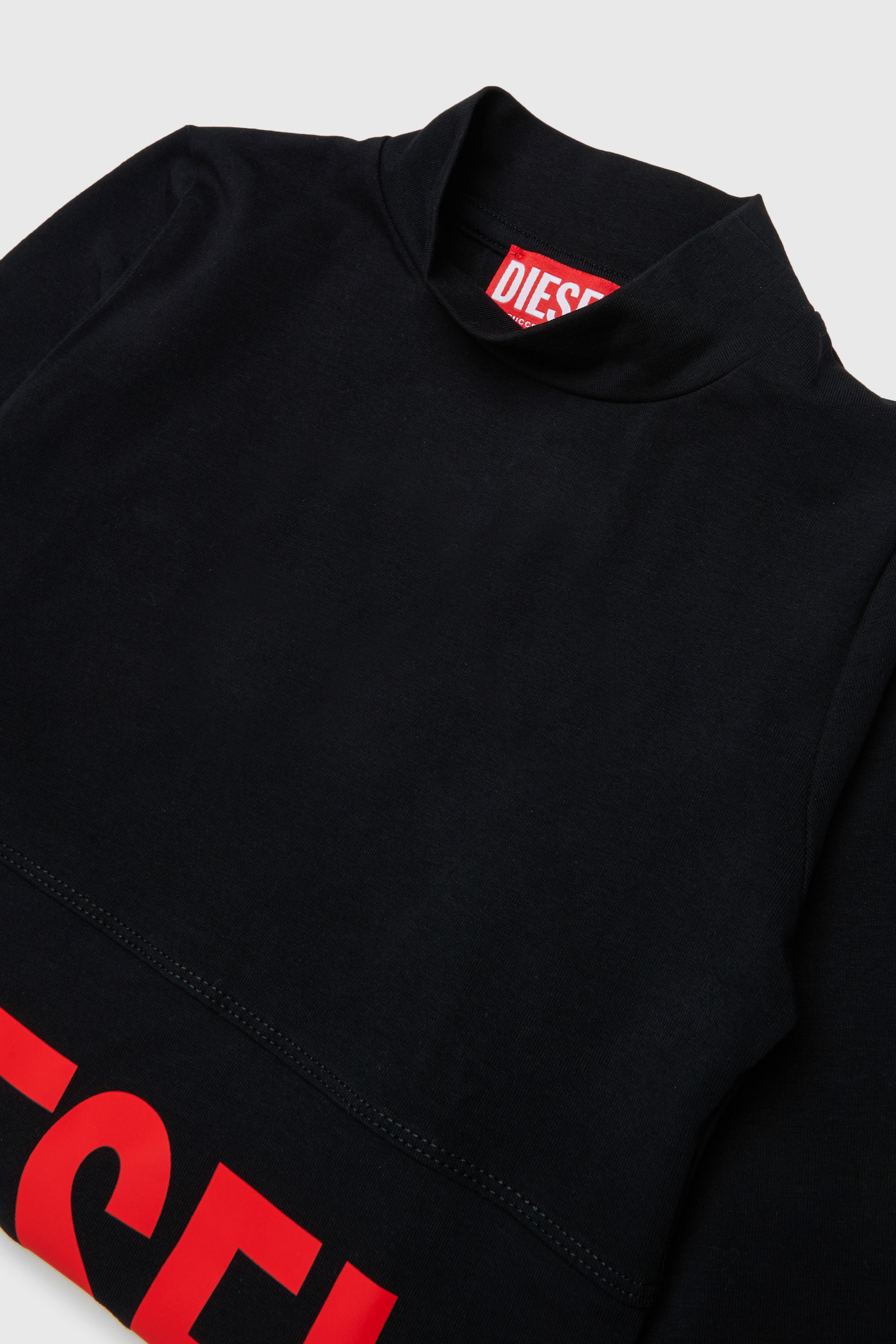 Diesel - TCEFILS, Crop top con logo recortado Mujer in Negro - 3