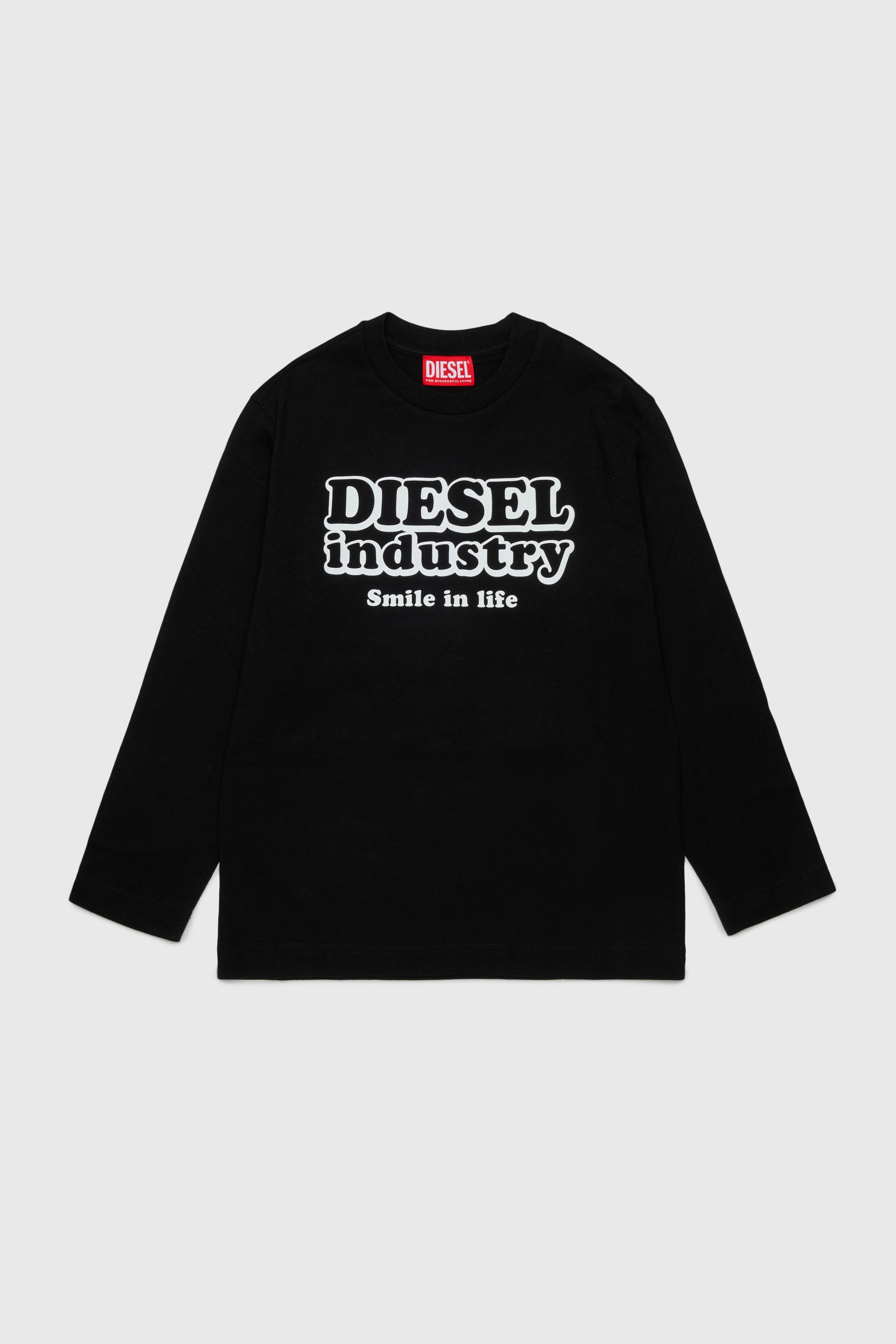 Diesel - TLODIMLS OVER, Camiseta de manga larga con estampado Diesel Industry Hombre in Negro - 1