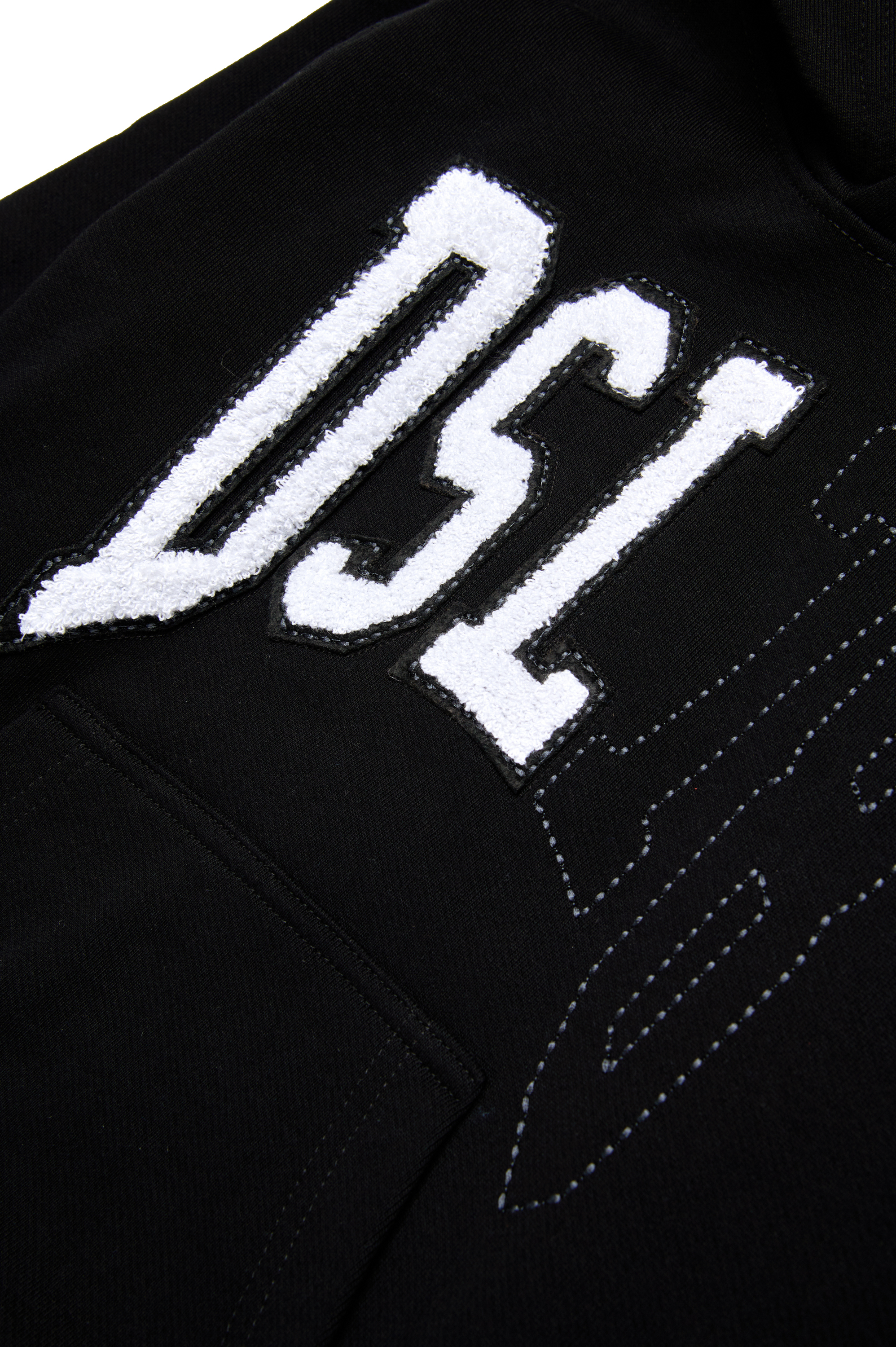 Diesel - SBOXTHOOD OVER, Sudadera con capucha con logotipo universitario DSL 78 Hombre in Negro - 4