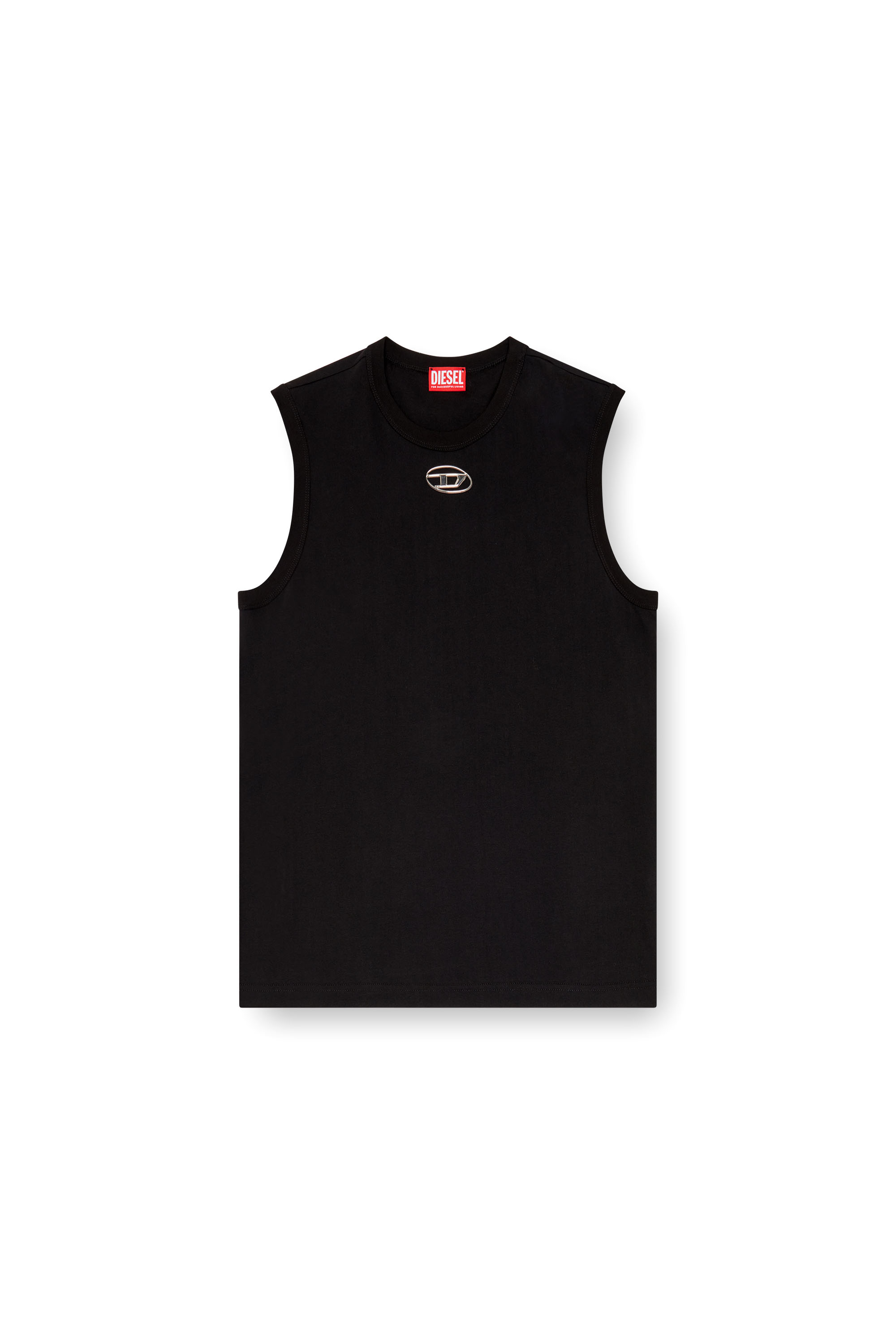 Diesel - T-BISCO-OD, Hombre Camiseta sin mangas con Oval D moldeado por inyección in Negro - Image 3
