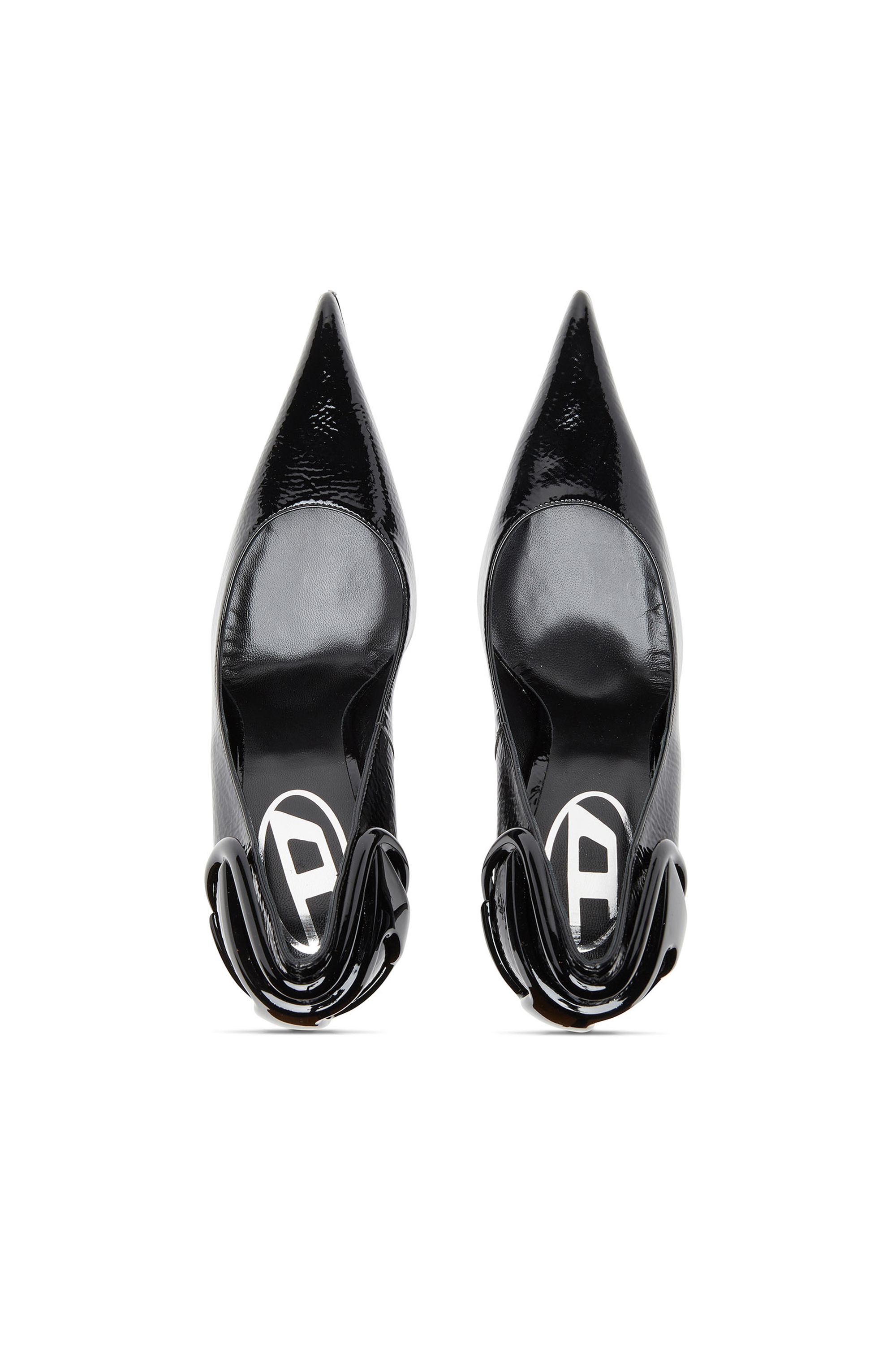 Diesel - D-TEN&HALF P, Mujer Zapatos de salón brillantes con tacón curvado in Negro - Image 5