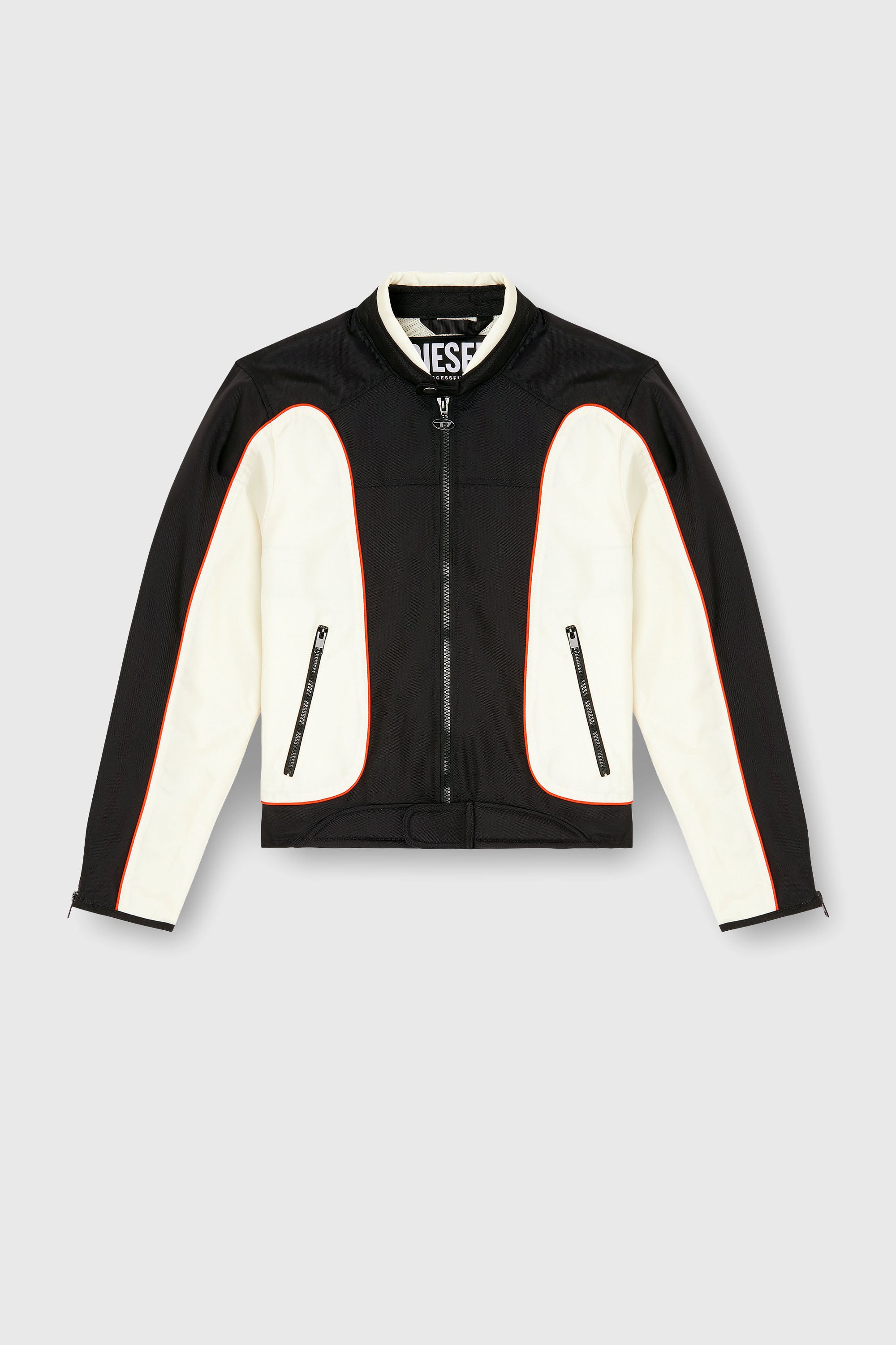 Diesel - J-BLINK-A, Chaqueta biker con bloques de color y ribetes Hombre in Multicolor - 2