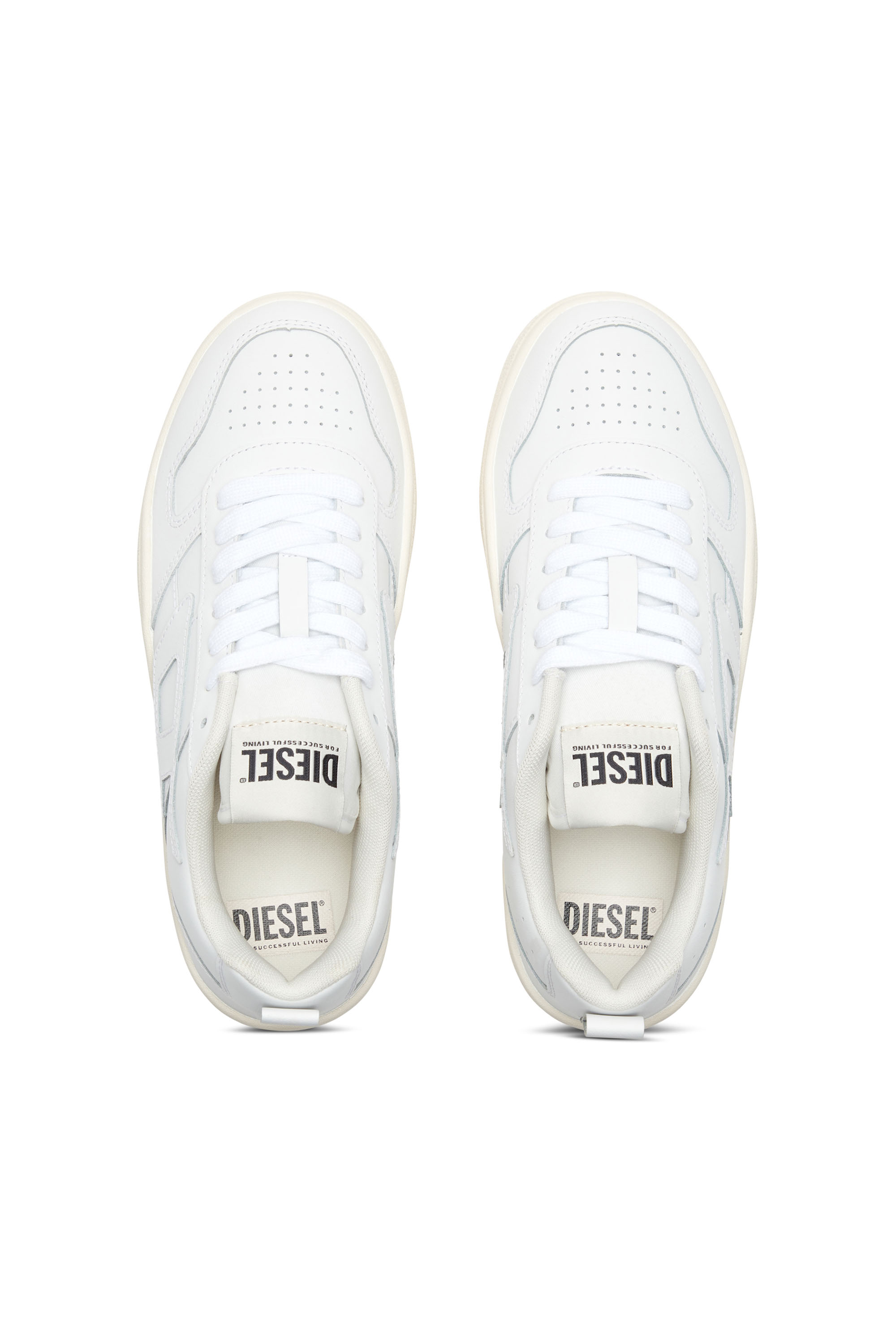 Diesel - S-UKIYO V2 LOW, S-Ukiyo Low-Deportivas bajas de cuero y nailon Hombre in Blanco - 4