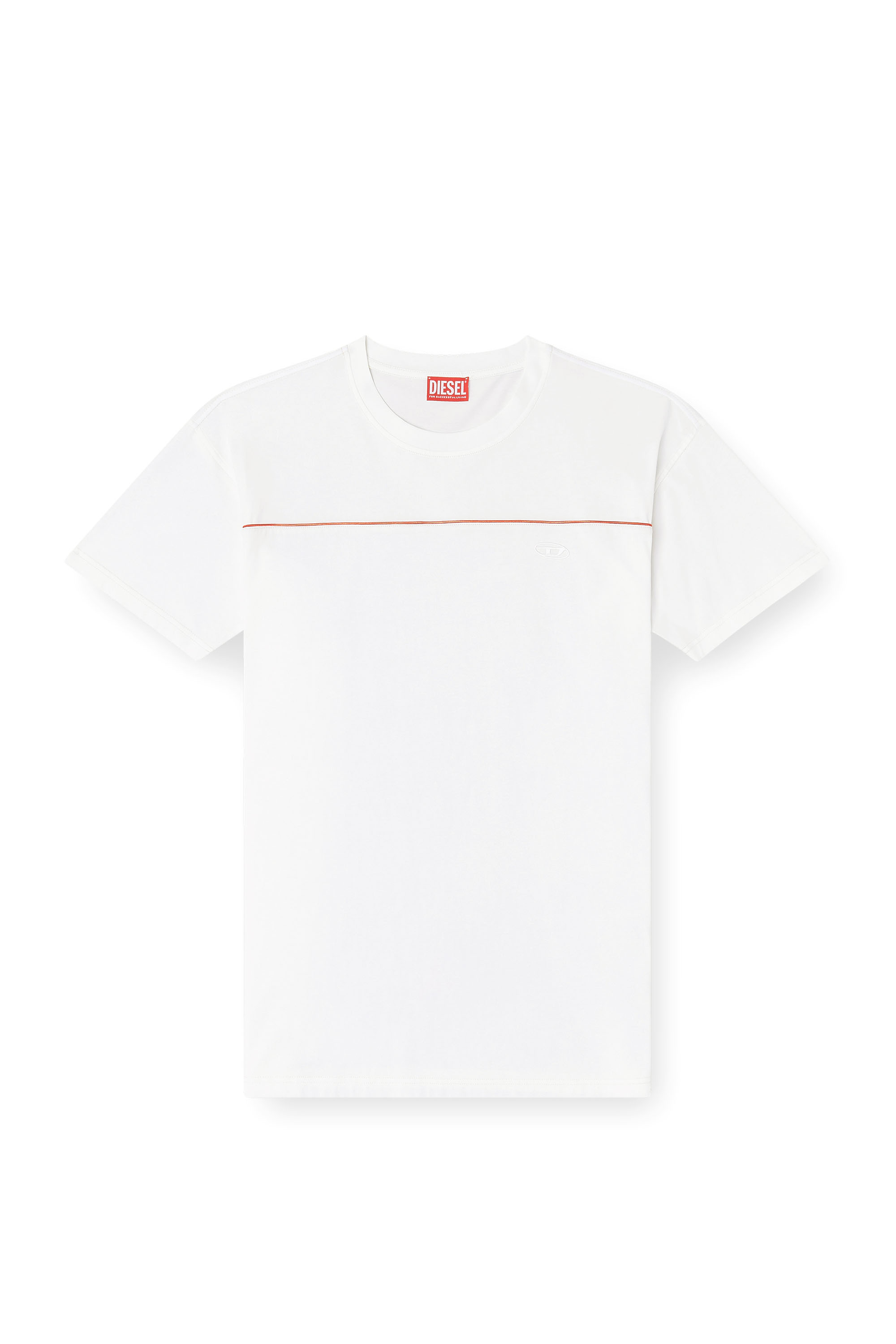 Diesel - T-NORM-PIPING, Camiseta con ribete en contraste Hombre in Blanco - 2