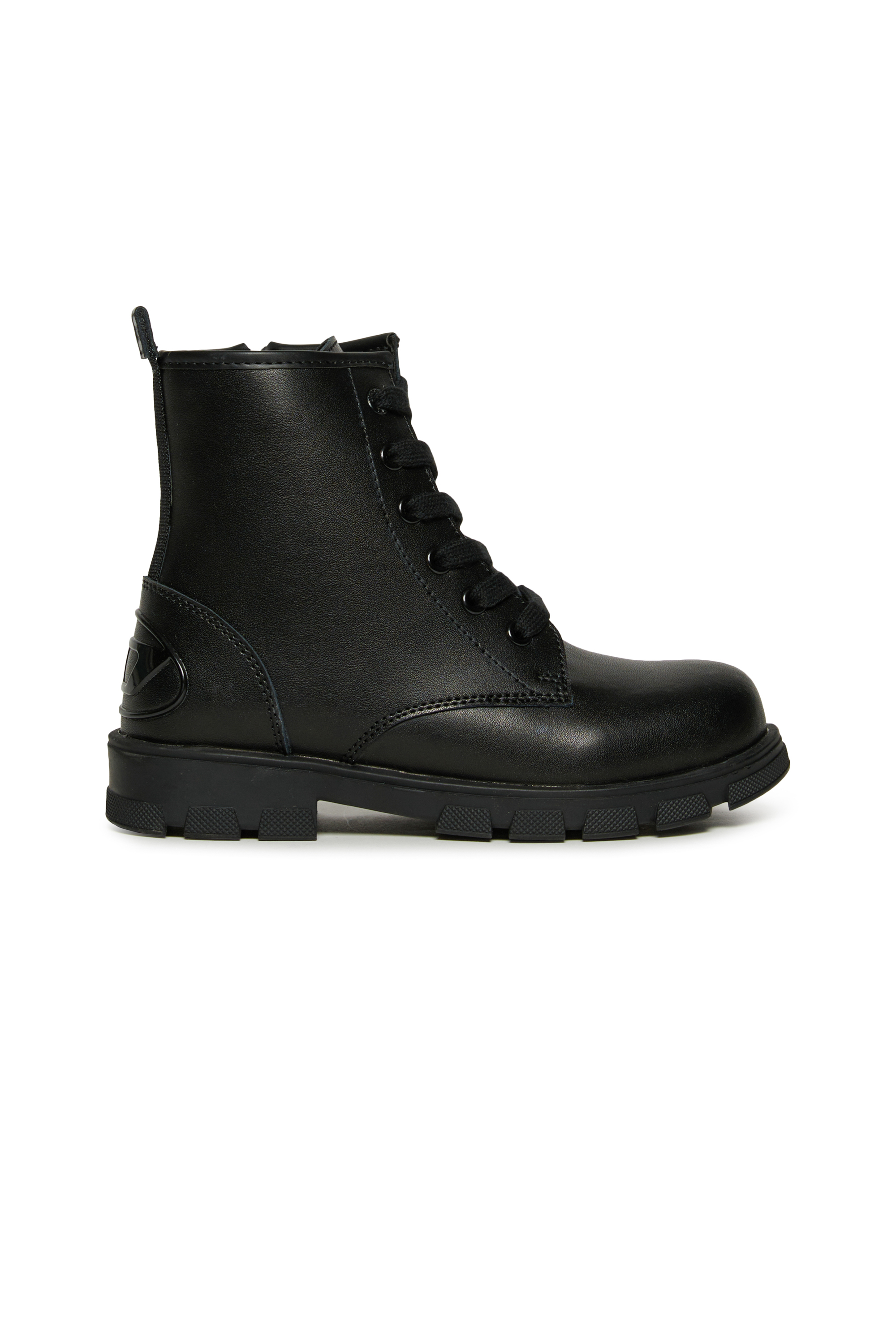 Diesel - D-HAMMER AK LACE, Botas de cuero D-Hammer con cremallera lateral Unisex in Negro - 1