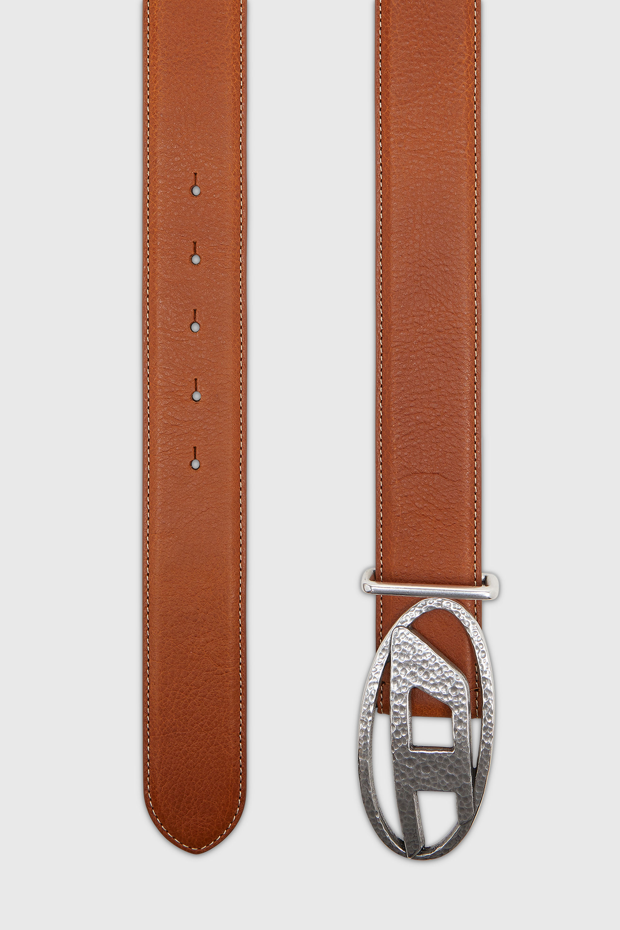 Diesel - B-1DR, 4 cm cintur&oacute;n de piel con hebilla Oval D martillada Unisex in Marr&oacute;n - 2