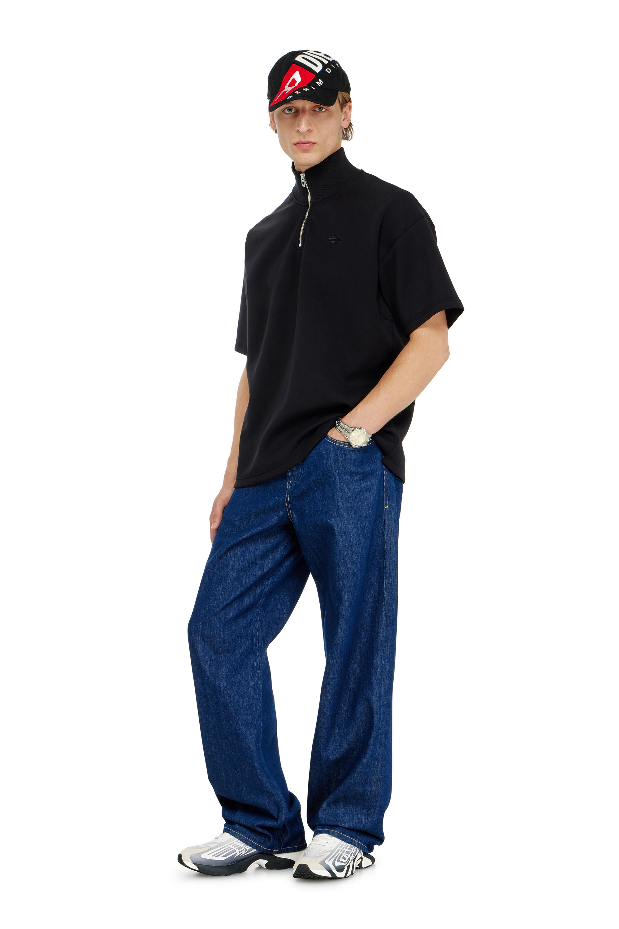 Diesel - S-CUBY, Sudadera de manga corta con media cremallera en scuba ligero Hombre in ToBeDefined - 2