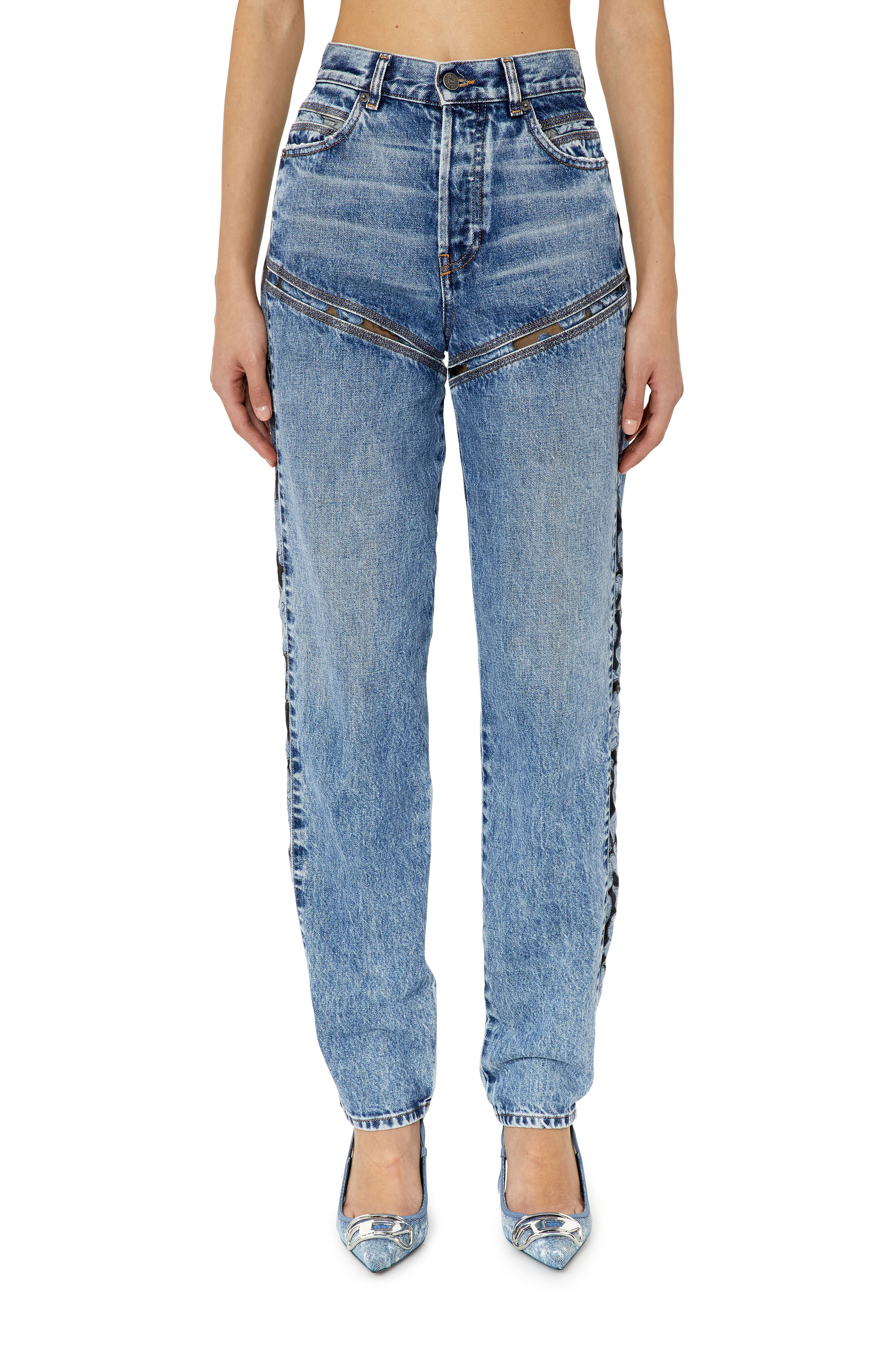 Diesel - D-Pilut 007J3 Straight Jeans, Azul medio - Image 1
