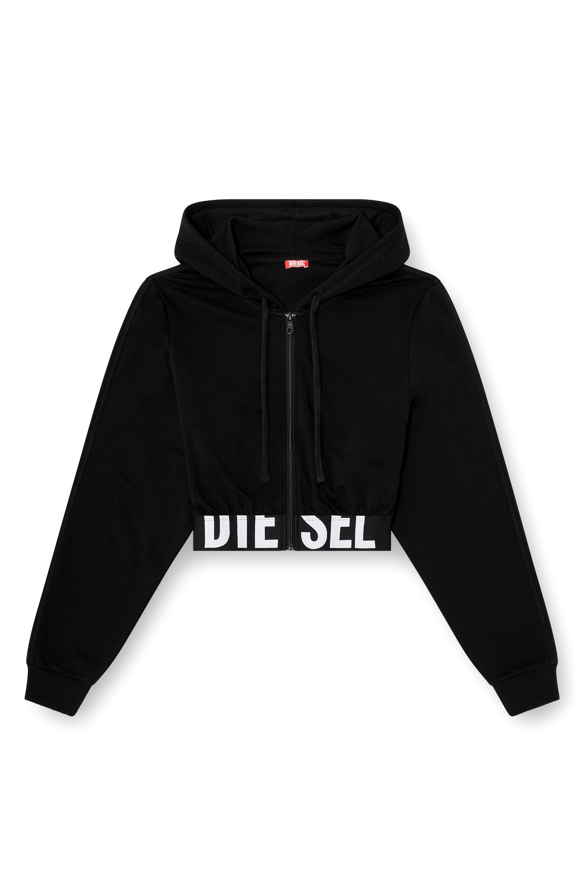 Diesel - NIKA-D-POP, Sudadera cropped con banda de logo Mujer in Negro - 3