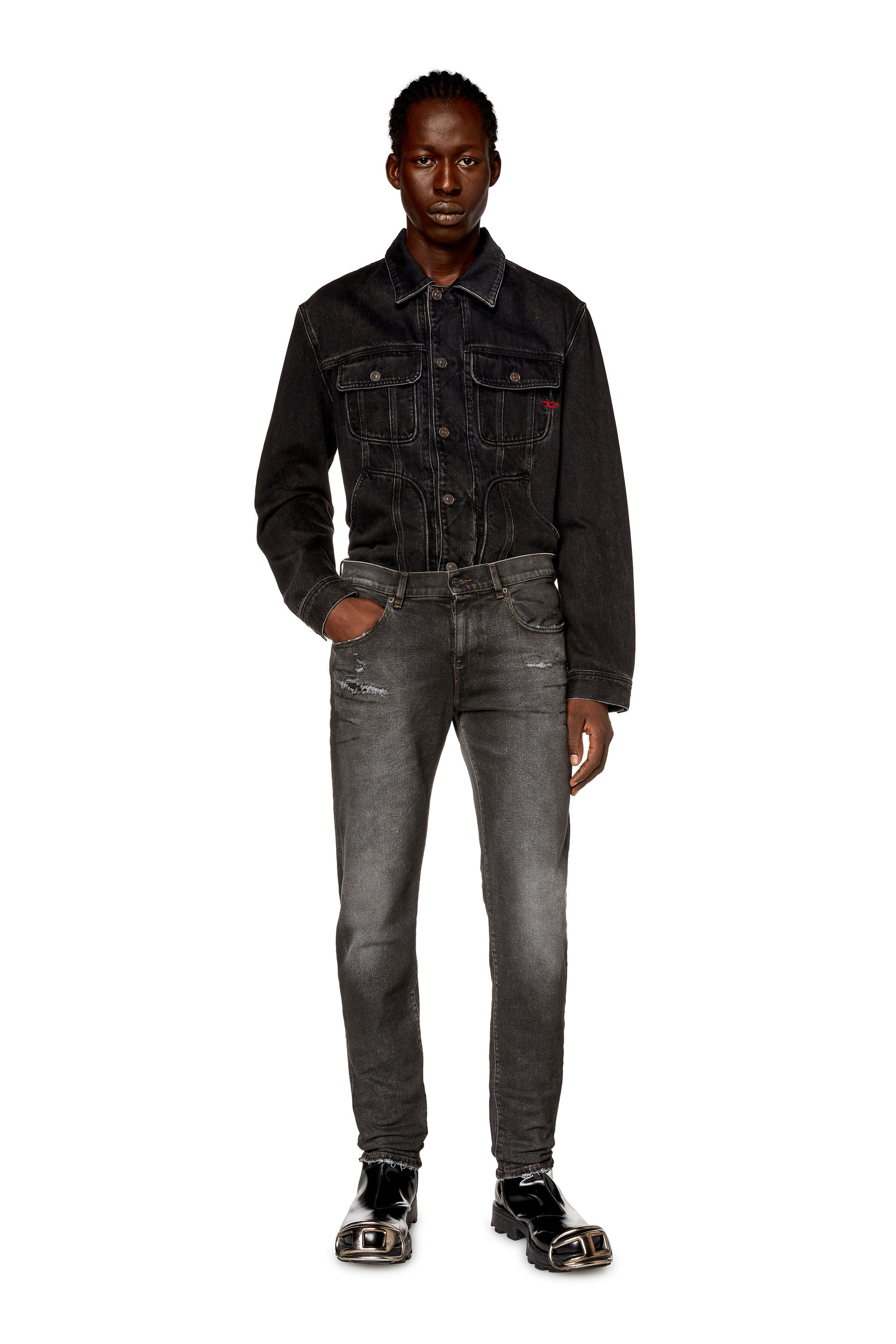 Diesel - Slim Jeans 2019 D-Strukt E9D78, Negro/Gris oscuro - Image 2
