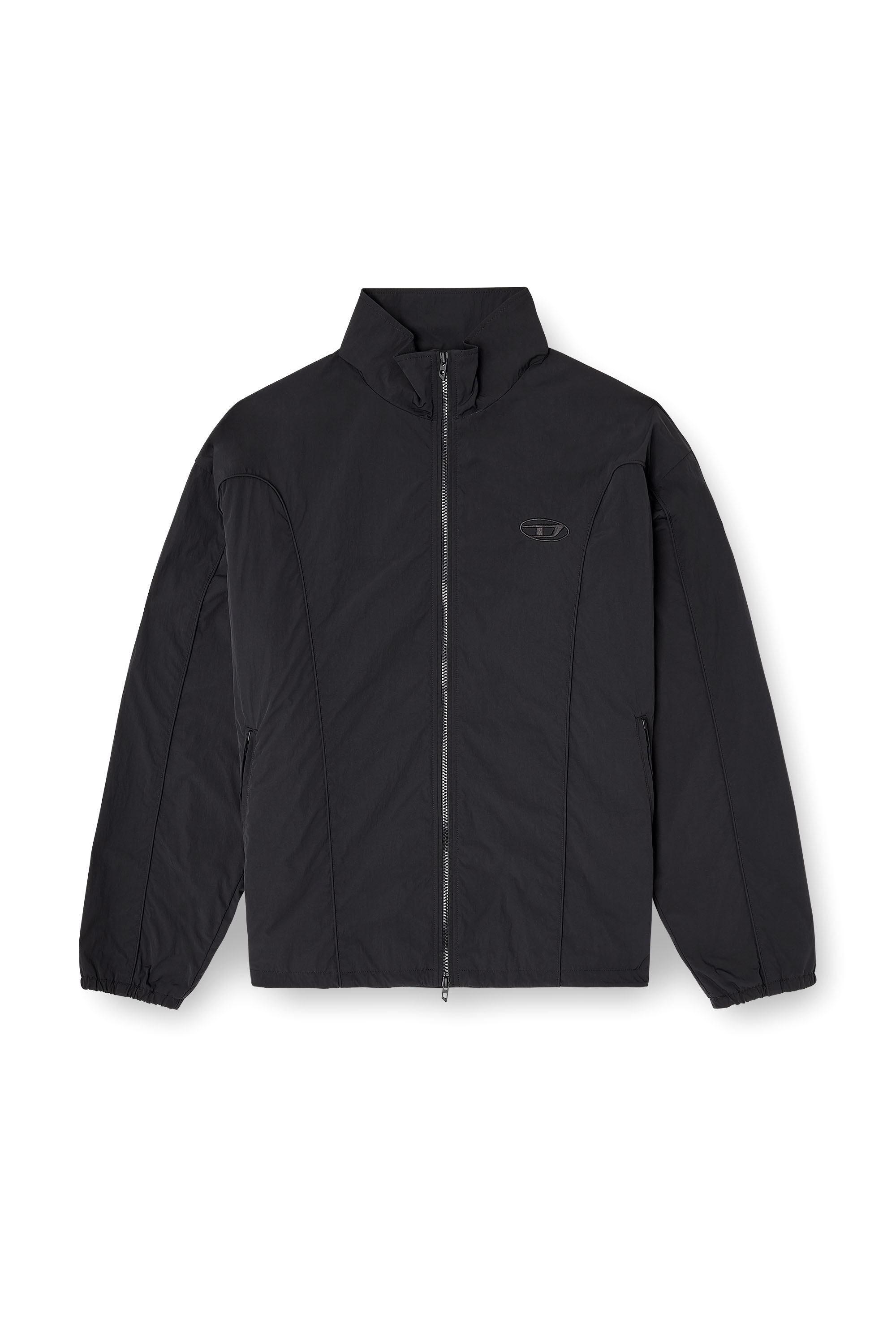 Diesel - J-FIVE-WRD-AKAD, Chaqueta de nailon arrugado con ribetes Hombre in Negro - 3