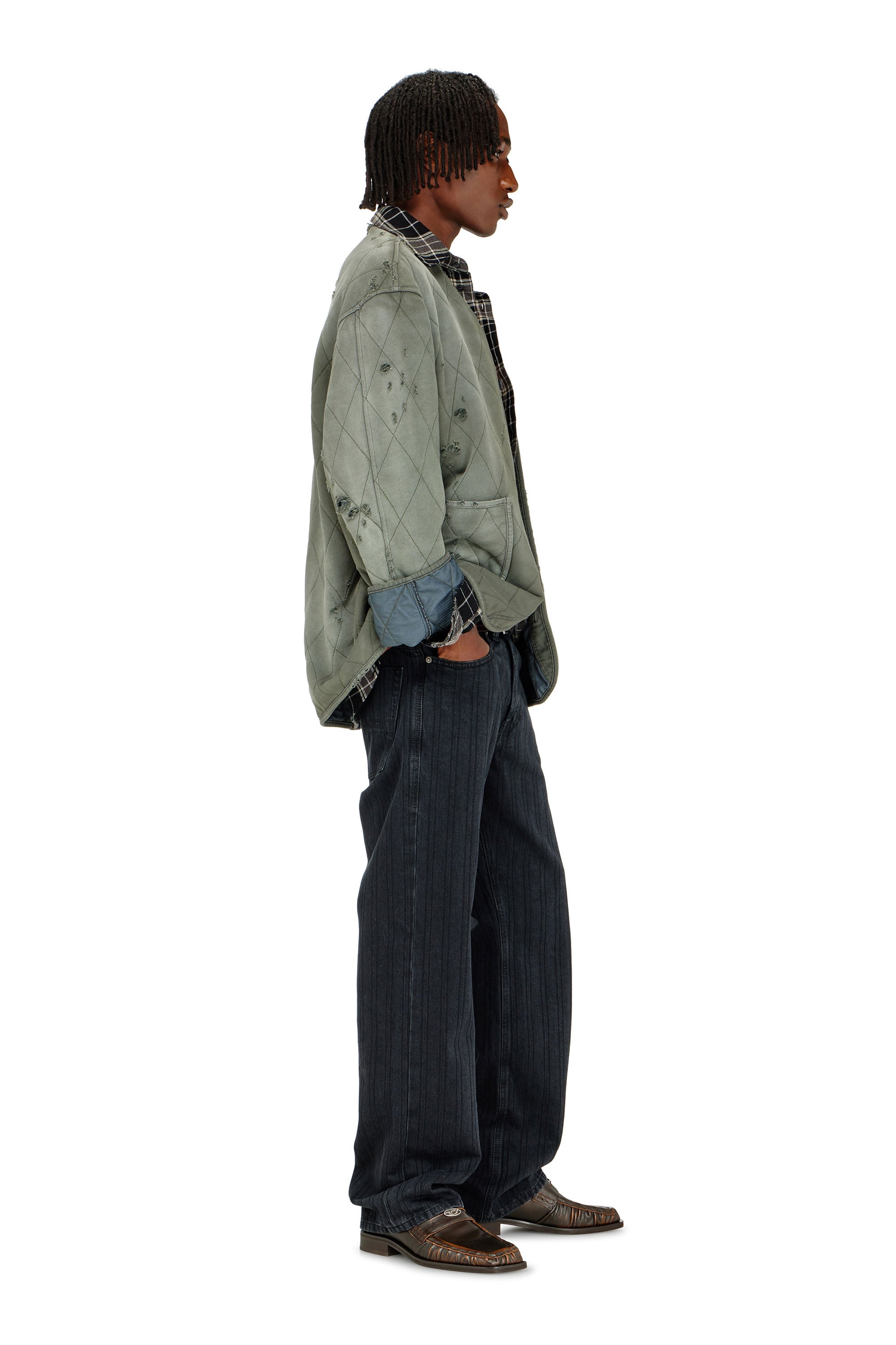 Diesel - Relaxed Jeans 1980 D-Eeper 09Q12 Hombre, Negro/Gris oscuro - 2