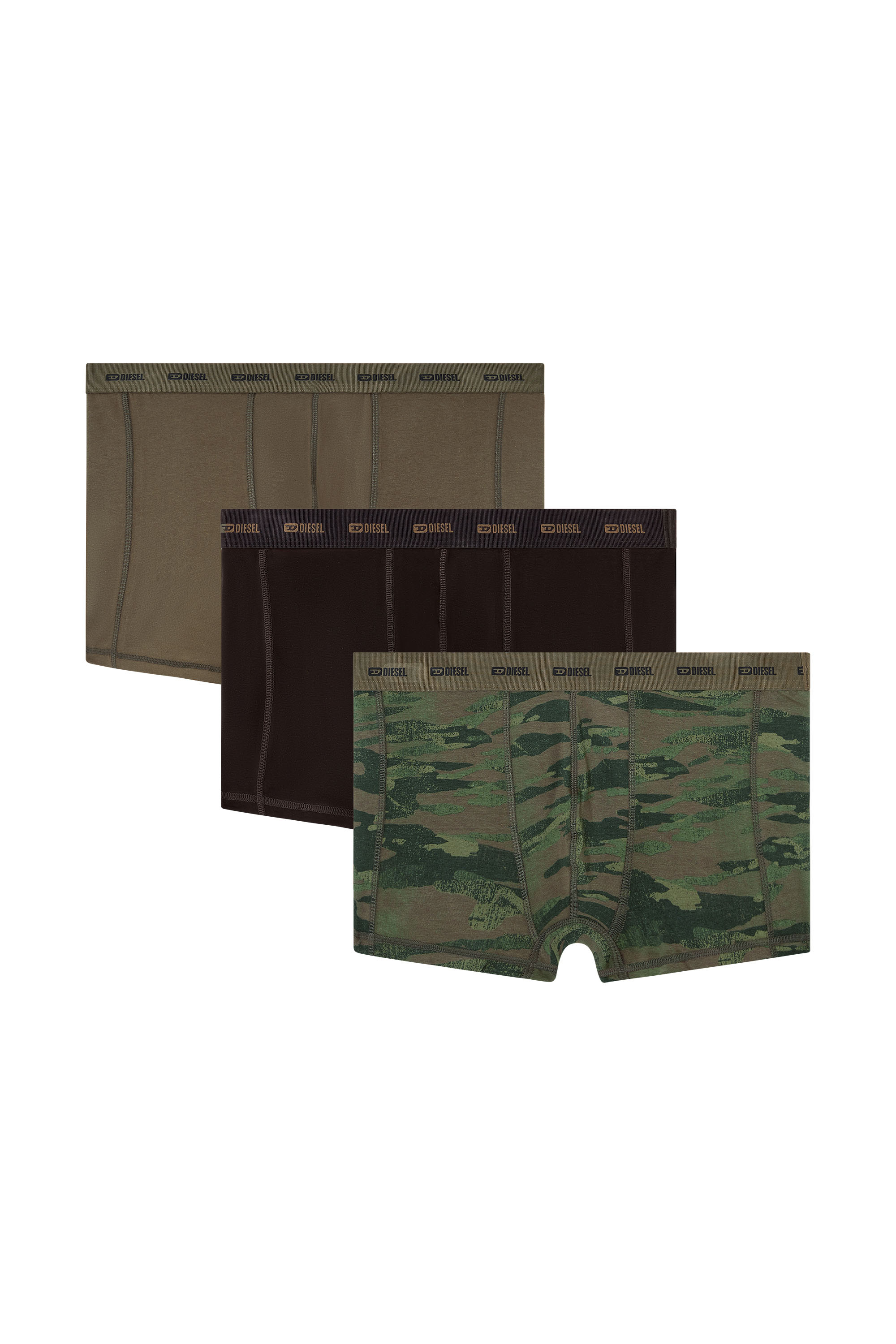 Diesel - DAMIEN-UTLT-3PACK, Paquete de 3 bóxers lisos y de camuflaje Hombre in Multicolor - 1