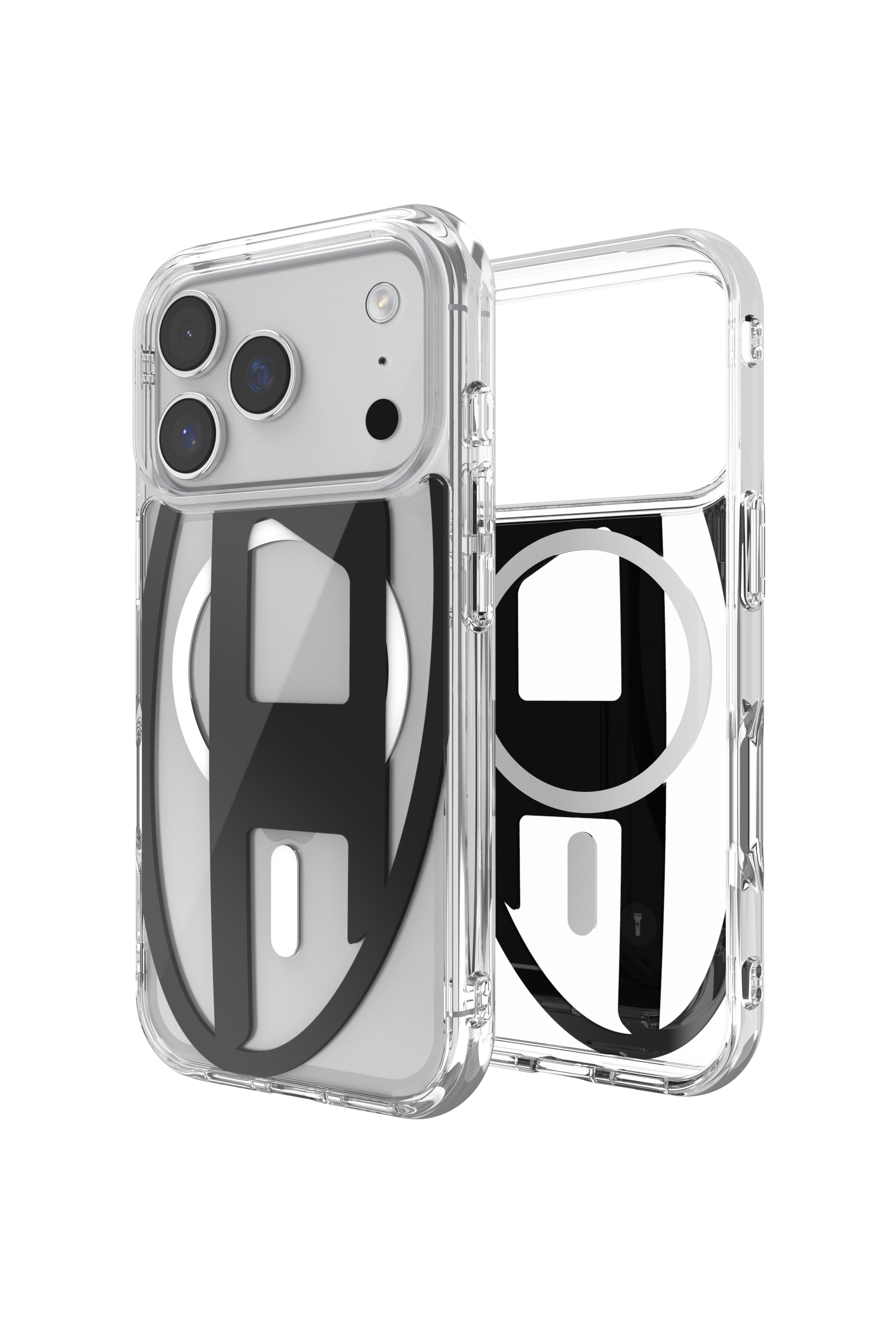 Diesel - 60417 AOP CASE, Funda metálica Oval D con Magsafe para iPhone 17 Pro Unisex in Negro - 1