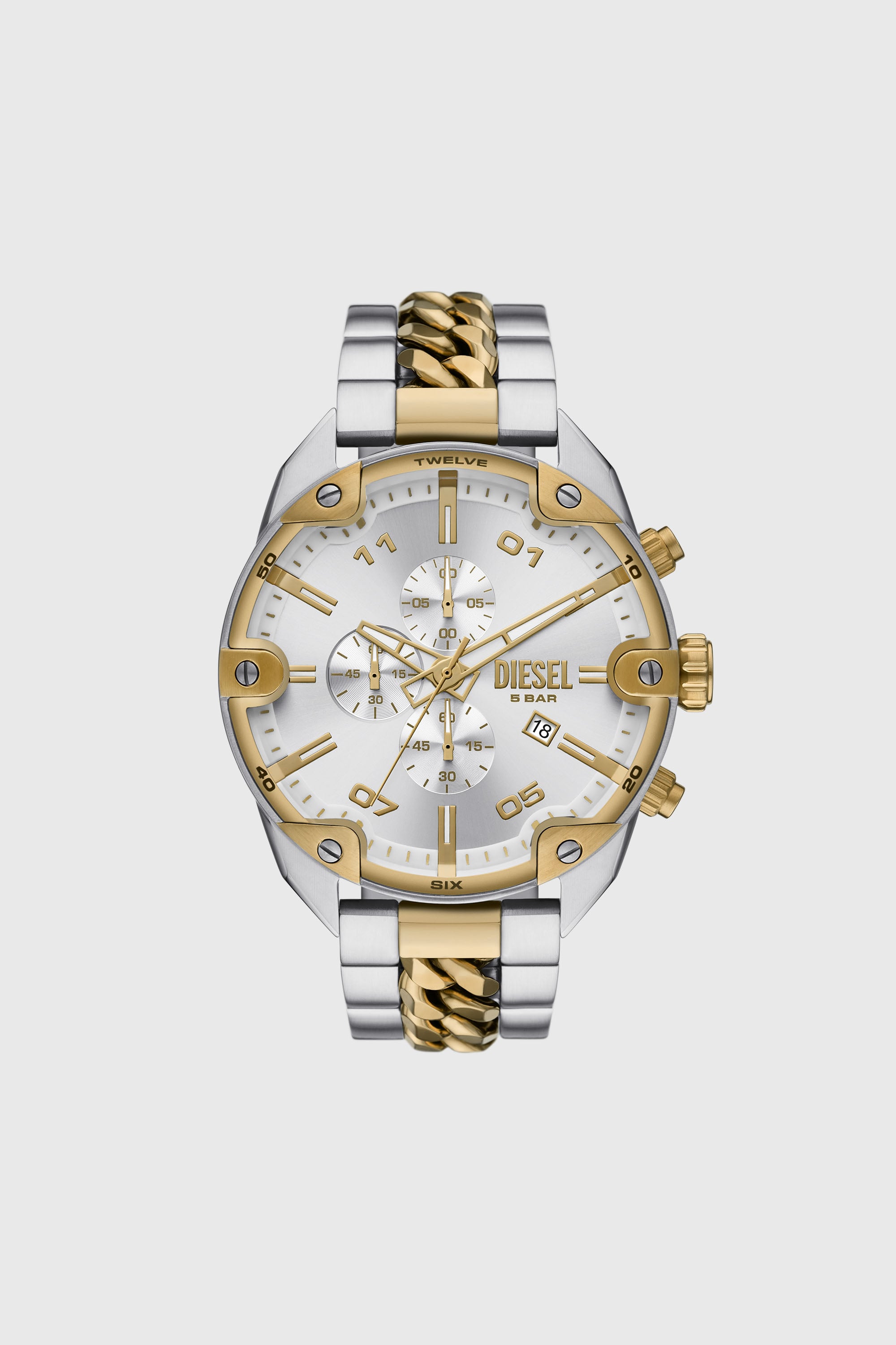 Diesel - DZ4629, Reloj Spiked de acero inoxidable Hombre in Plateado - 1