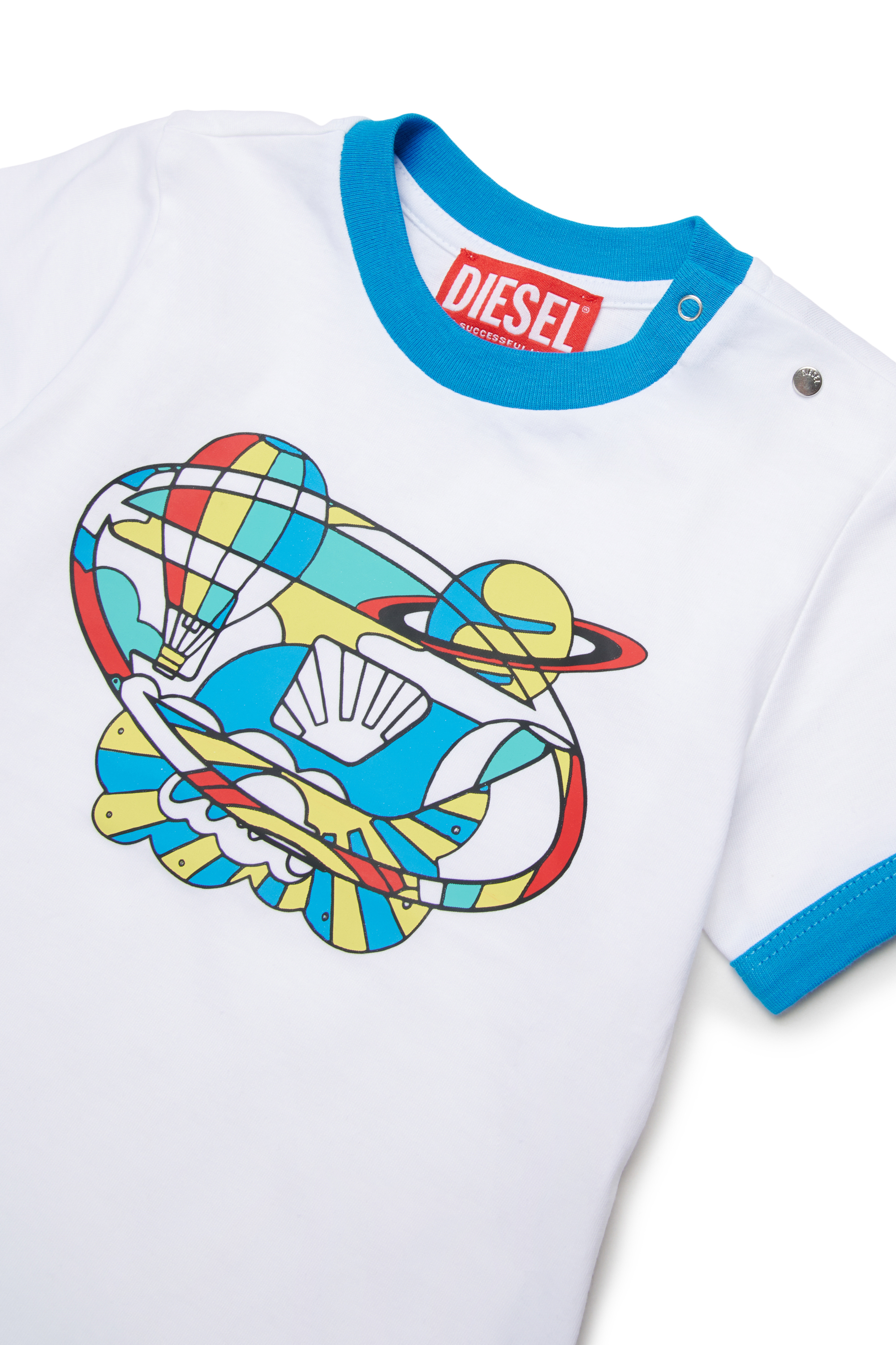 Diesel - TWIRB, Camiseta Ring con estampado &oacute;ptico Hombre in Blanco - 3