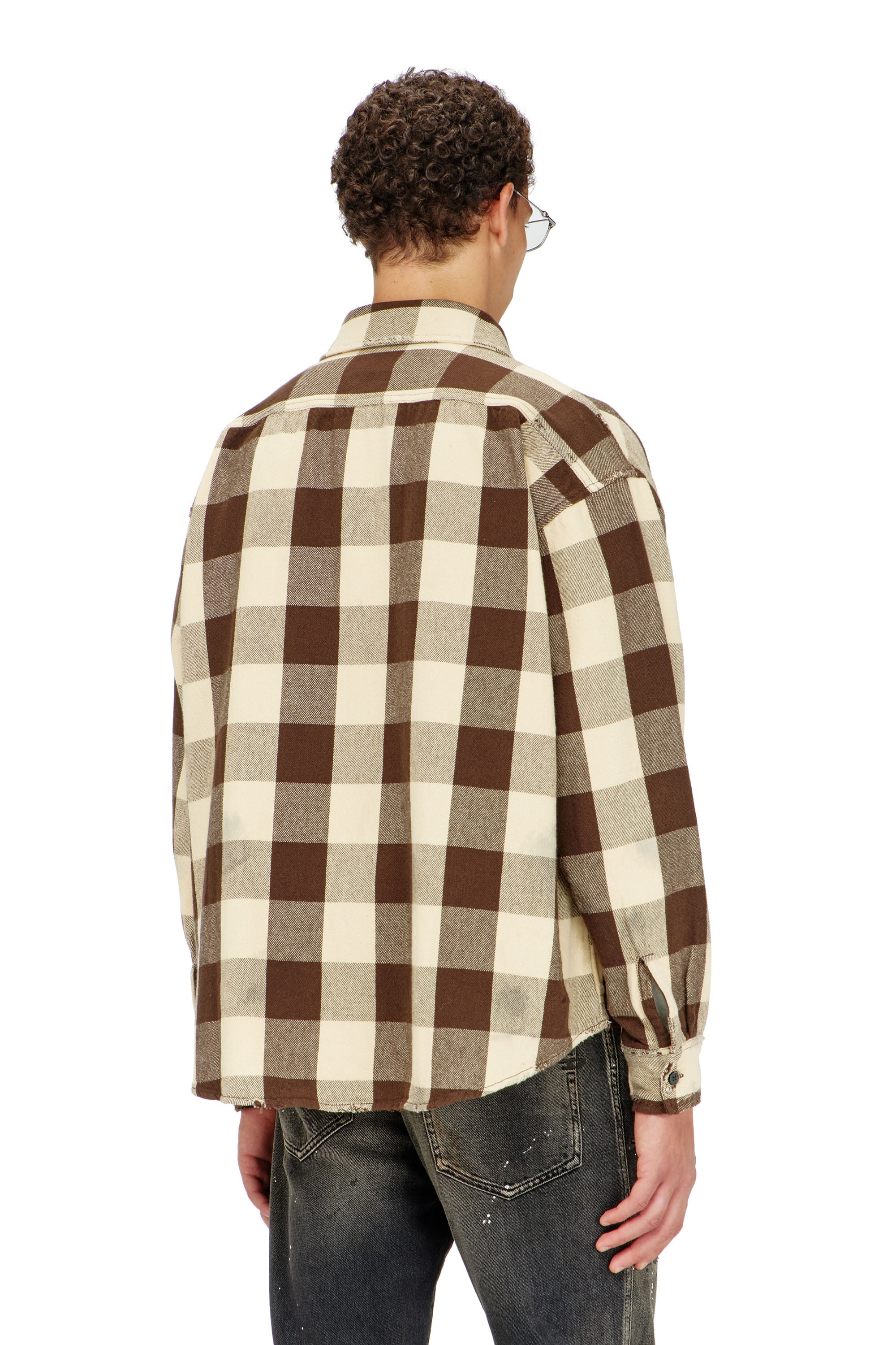Diesel - S-DRUM, Camisa de franela a cuadros con efecto desgastado Hombre in ToBeDefined - 4