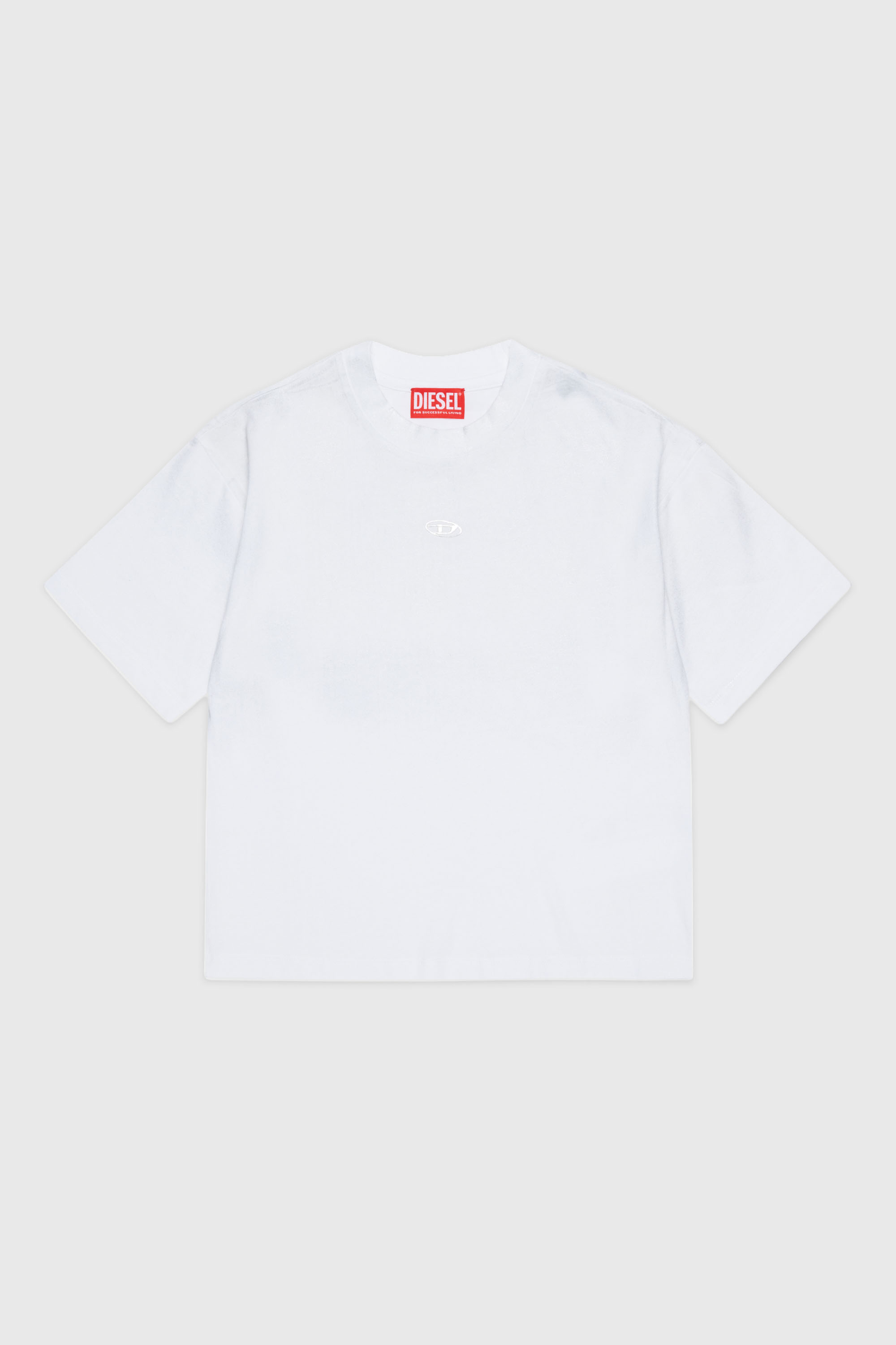 Diesel - TANORMYS2, Woman's Cotton T-shirt with tonal Oval D embroidery in White - 1