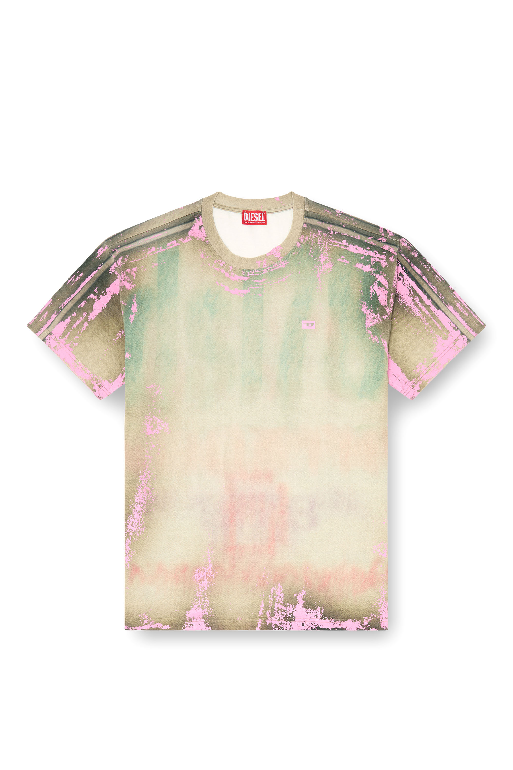 Diesel - T-FILMY-SHO, Camiseta de punto efecto cuero agrietado Hombre in Multicolor - 3