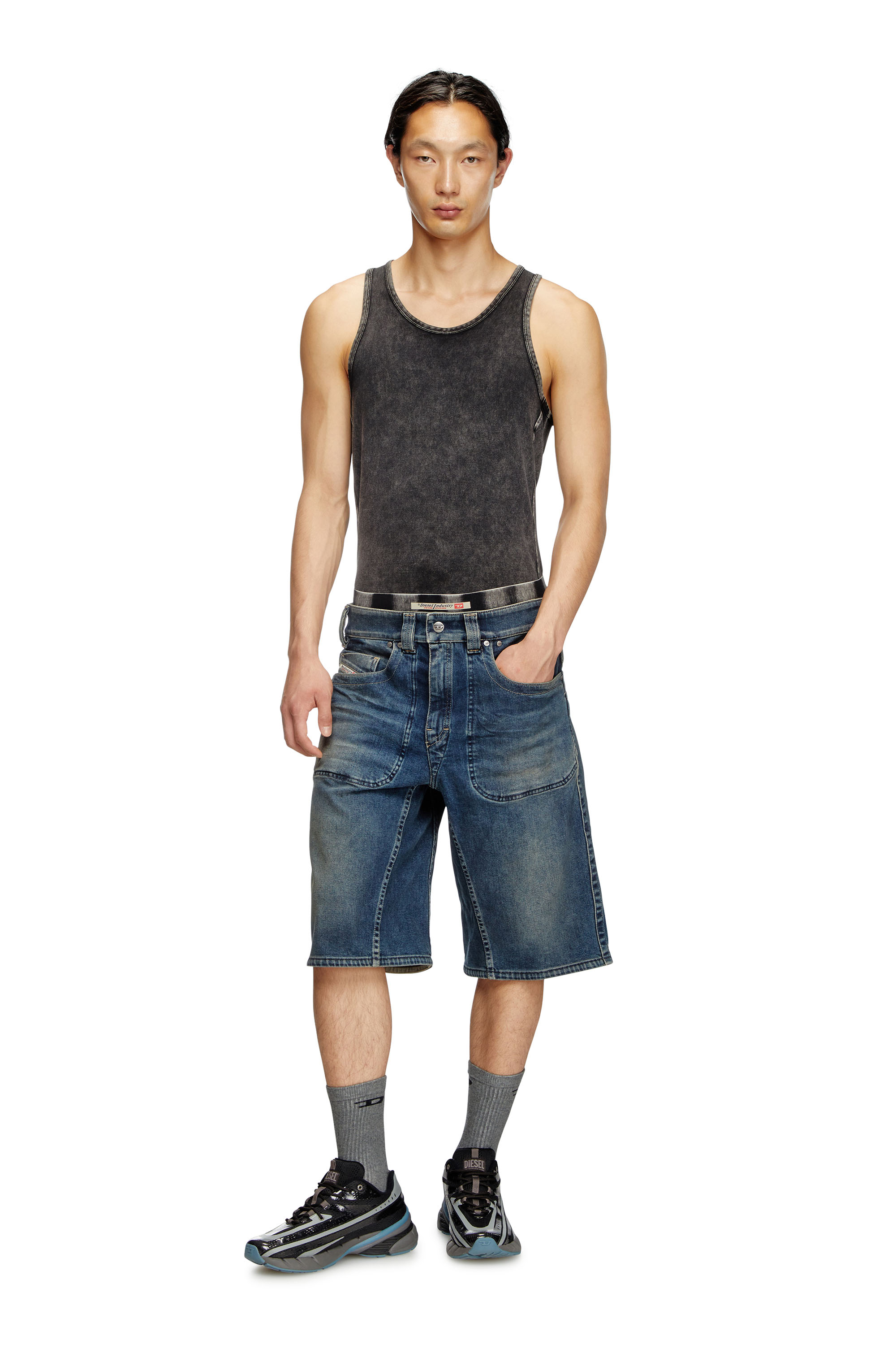 Diesel - D-MACRO-RE SHORT, Bermuda de Rehab denim Hombre in Azul marino - 2