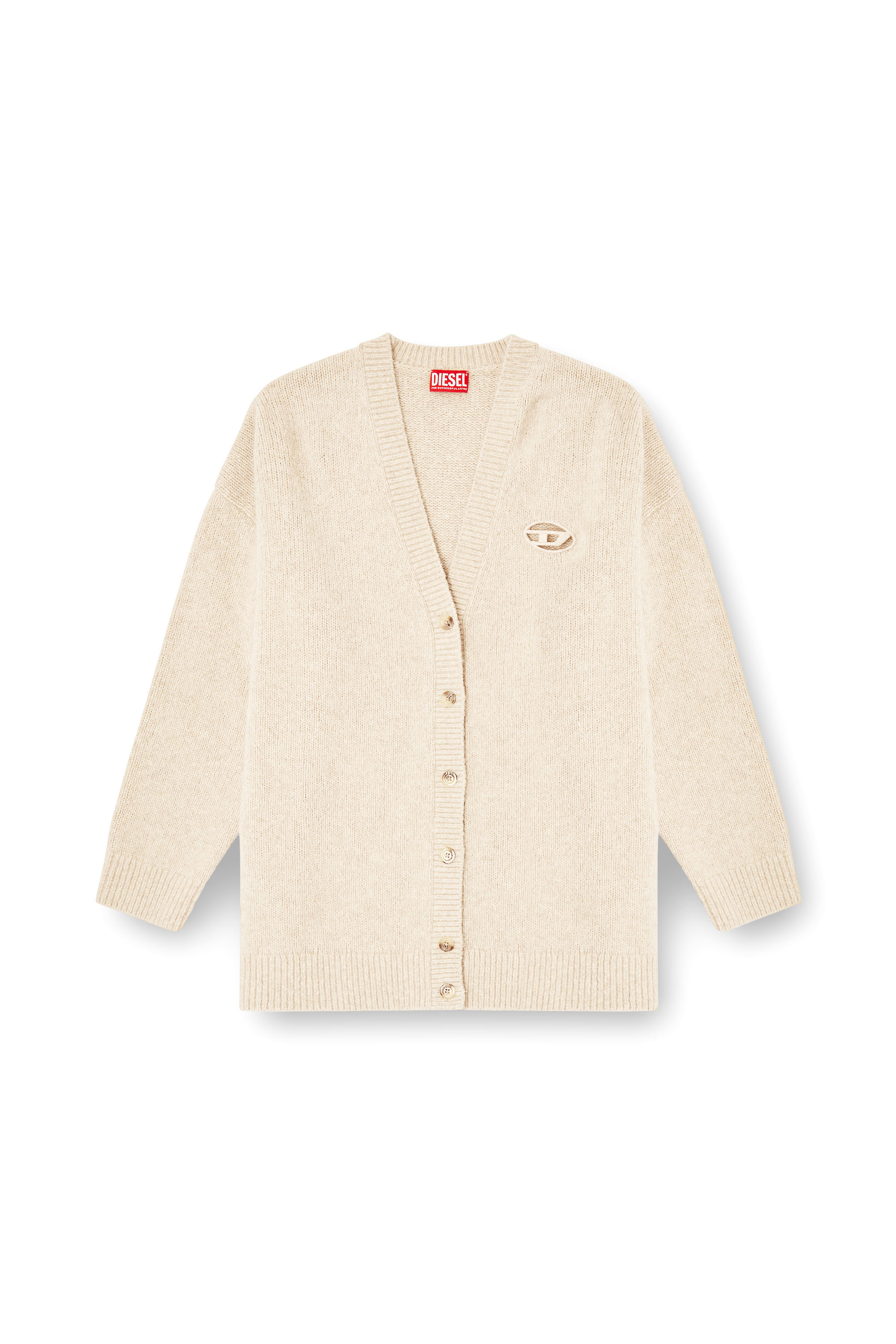 Diesel - M-AREELA, Cárdigan de mezcla de lana y alpaca Mujer in Beige - 3