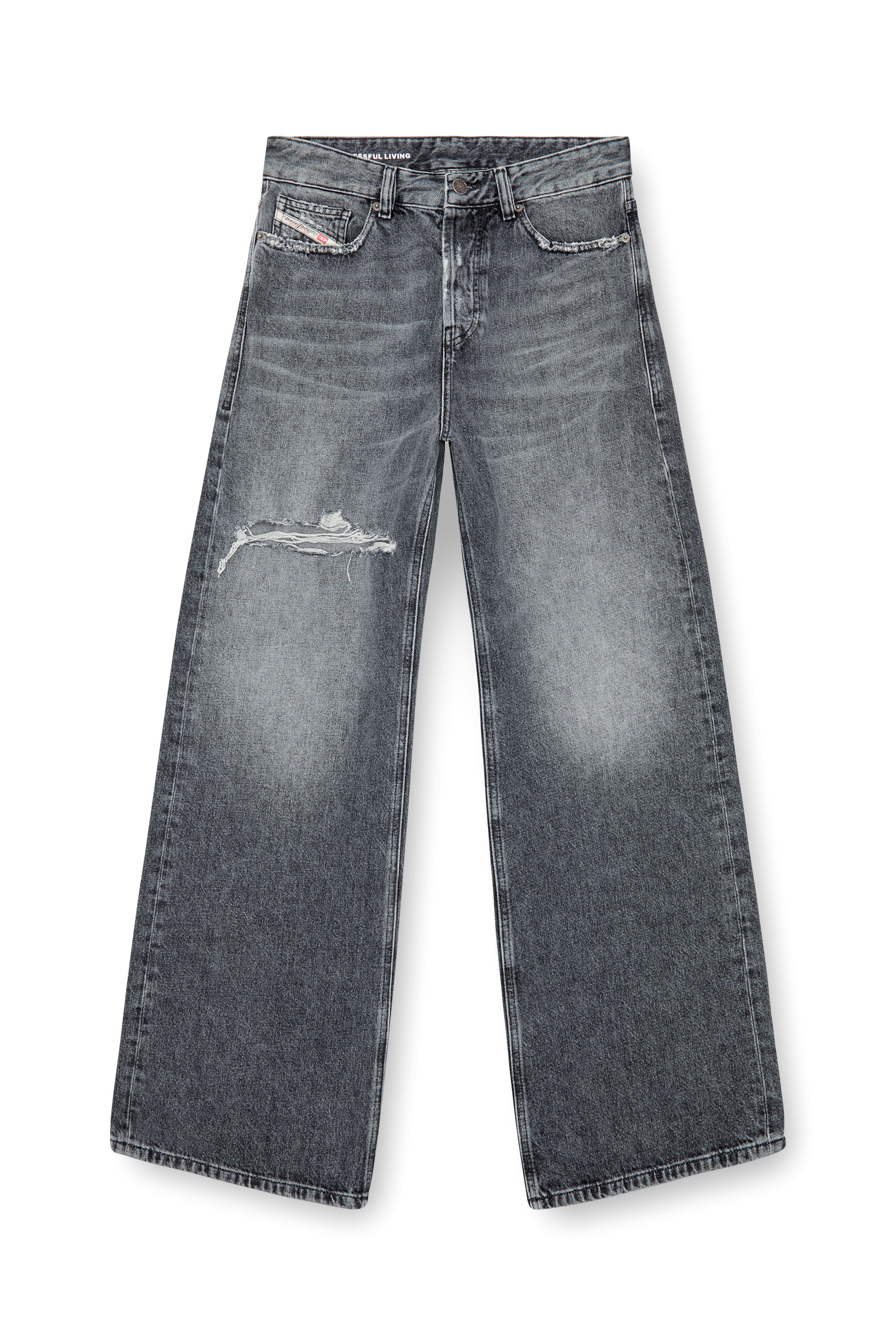 Diesel - Relaxed Jeans 1996 D-Sire 007X4 Mujer, Negro/Gris oscuro - 3