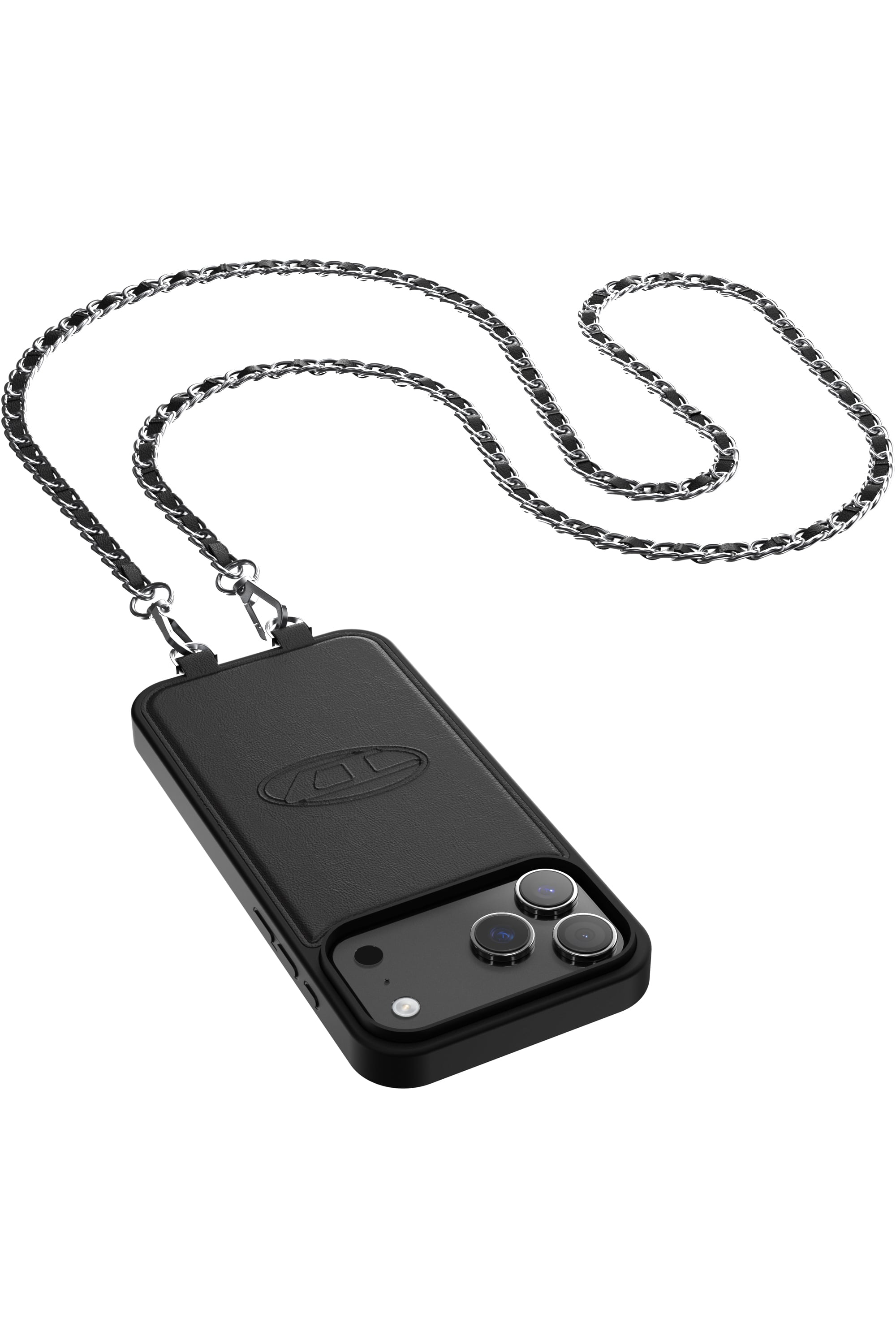 Diesel - 60663 MOULDED CASE, Funda Oval D con correa de mu&ntilde;eca y MagSafe para iPhone 17 Pro Max Unisex in Negro - 2