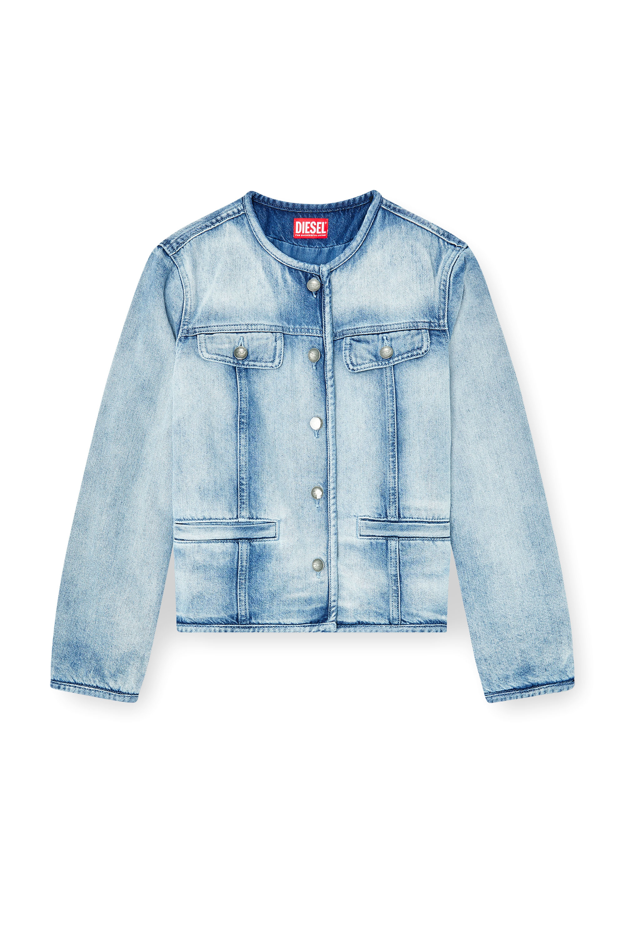 Diesel - DE-GRAFY-FSI1, Chaqueta de denim skeleton de peso medio-ligero Mujer in Azul marino - 3
