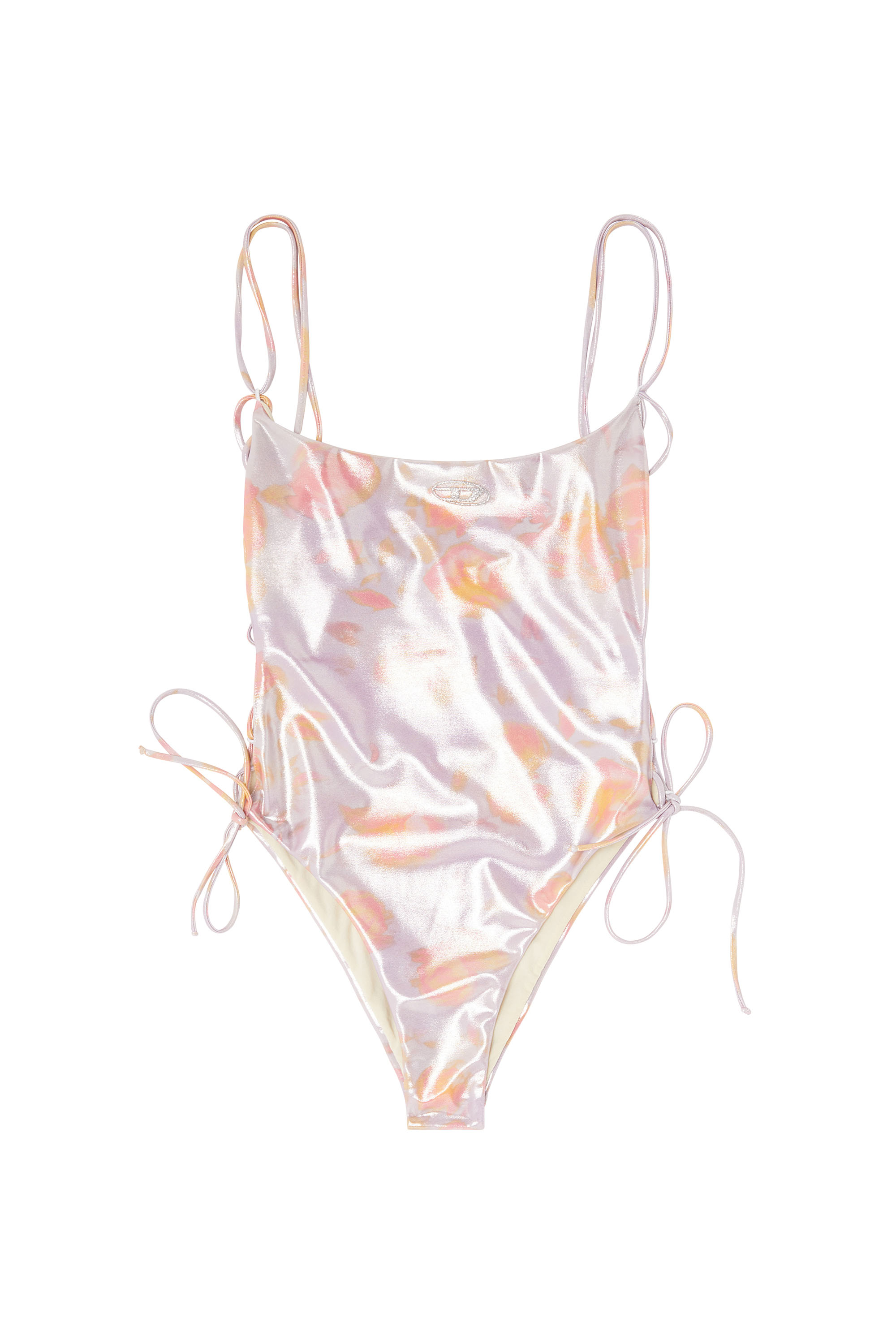 Diesel - REGAN-UTLT, Ba&ntilde;ador con cordones met&aacute;licos y estampado floral Mujer in Morado - 3