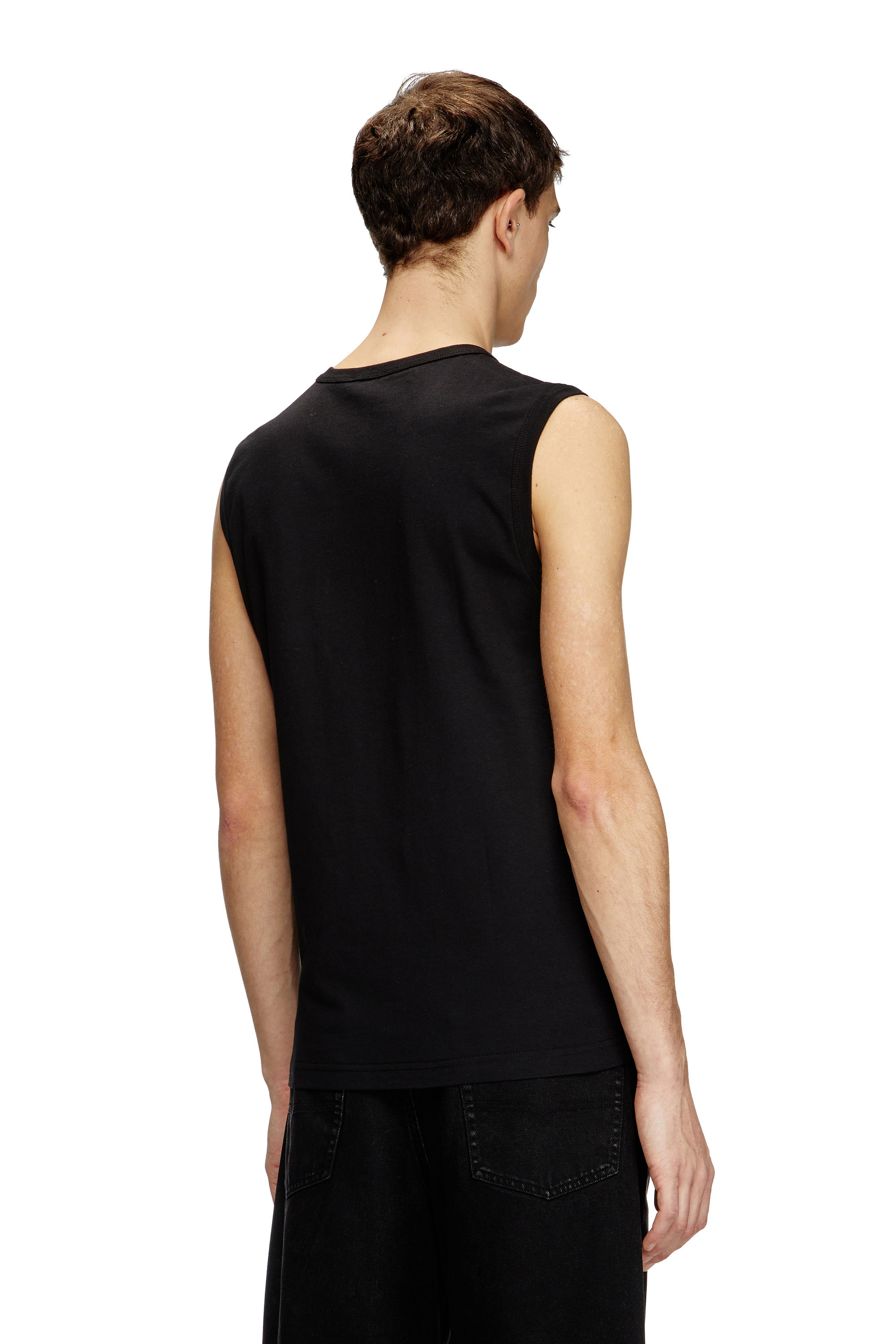 Diesel - T-BISCO-OD, Camiseta con tirantes con logotipo Oval D metálico Hombre in Negro - 4