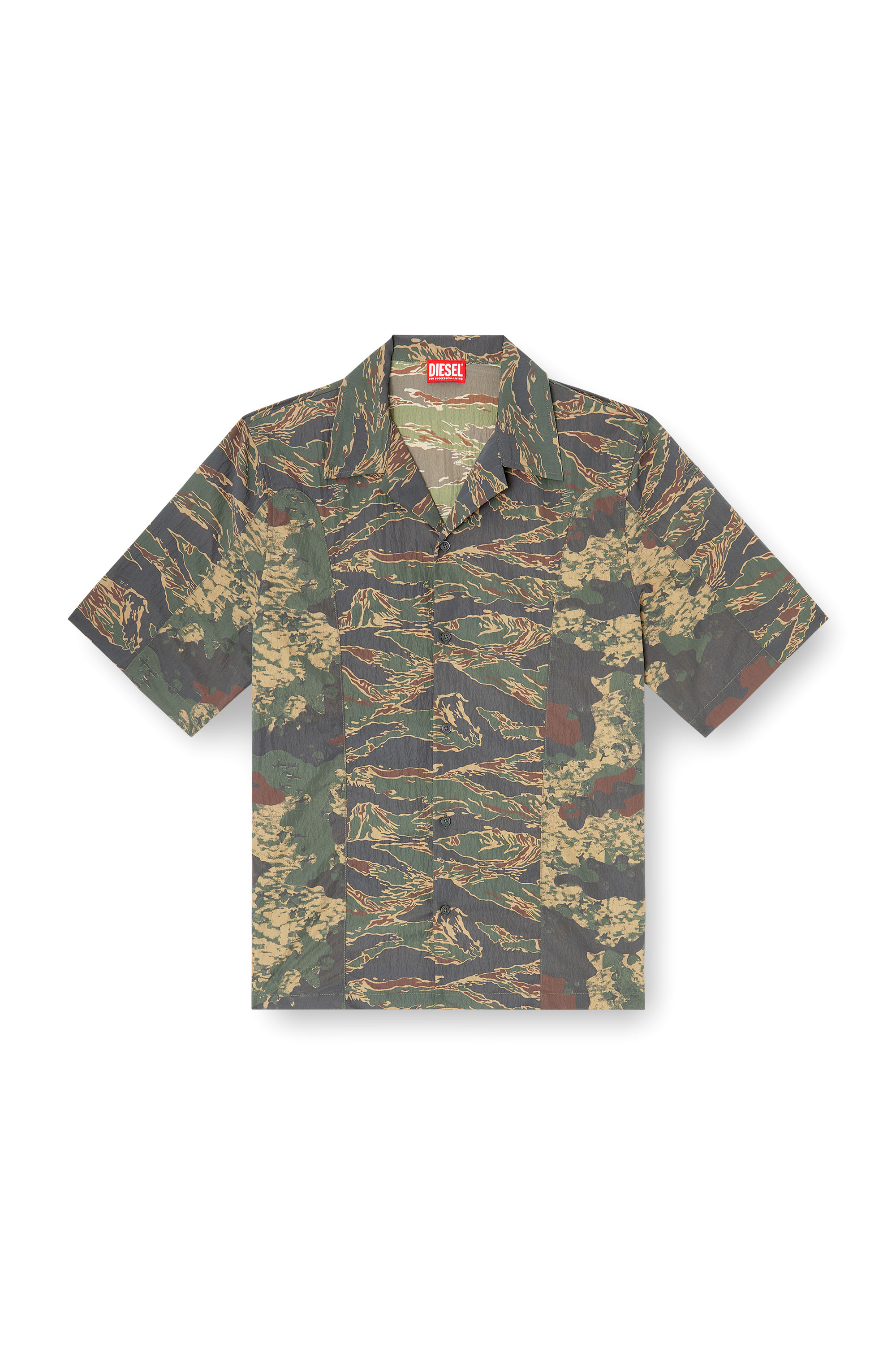 Diesel - S-BRACK-EPBW, Camisa con mezcla de estampados de camuflaje Hombre in Verde - 2