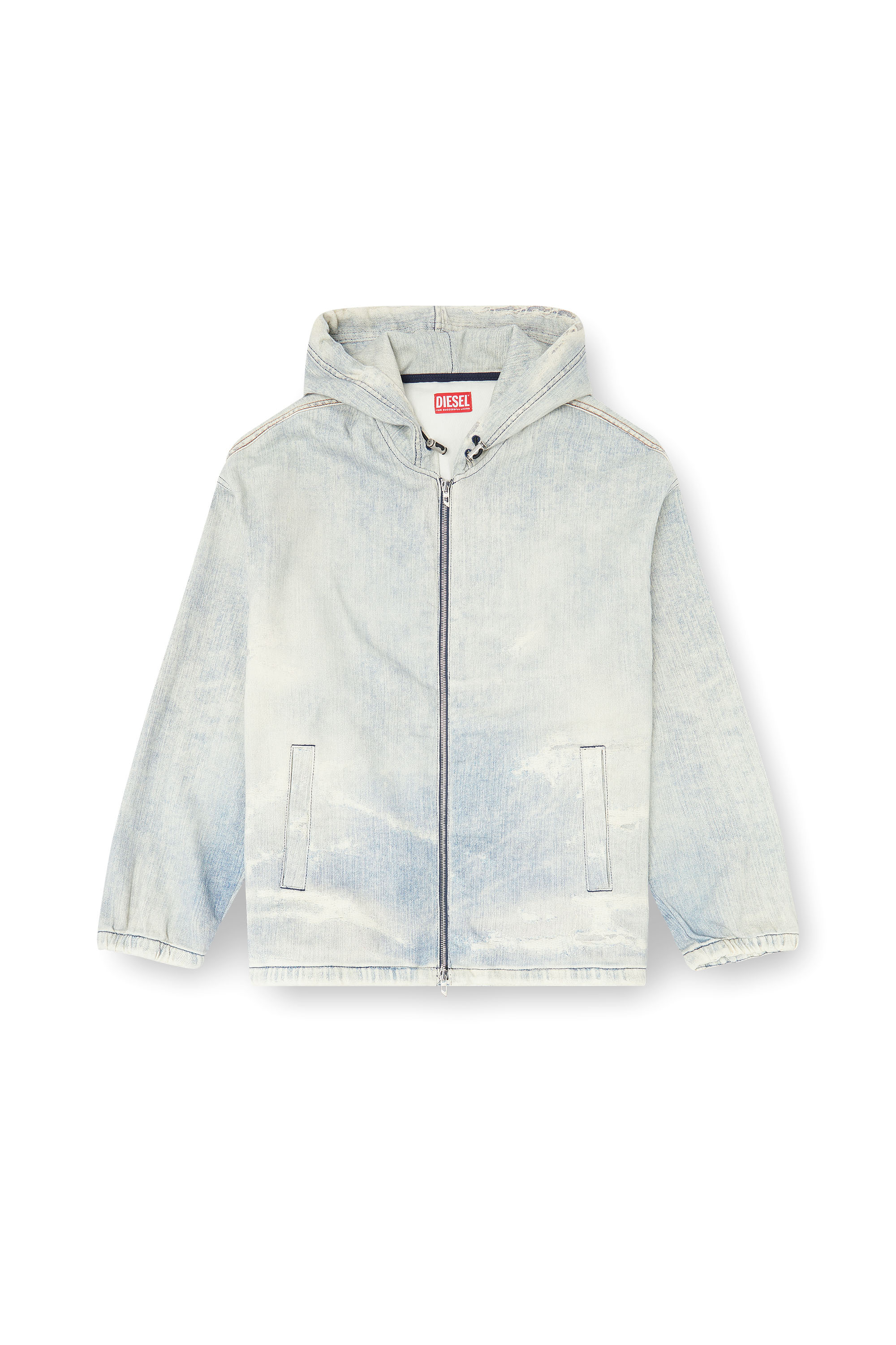 Diesel - D-WYNNY JOGG, Chaqueta JoggJeans con efecto trompe l&rsquo;oeil Hombre in Azul marino - 3