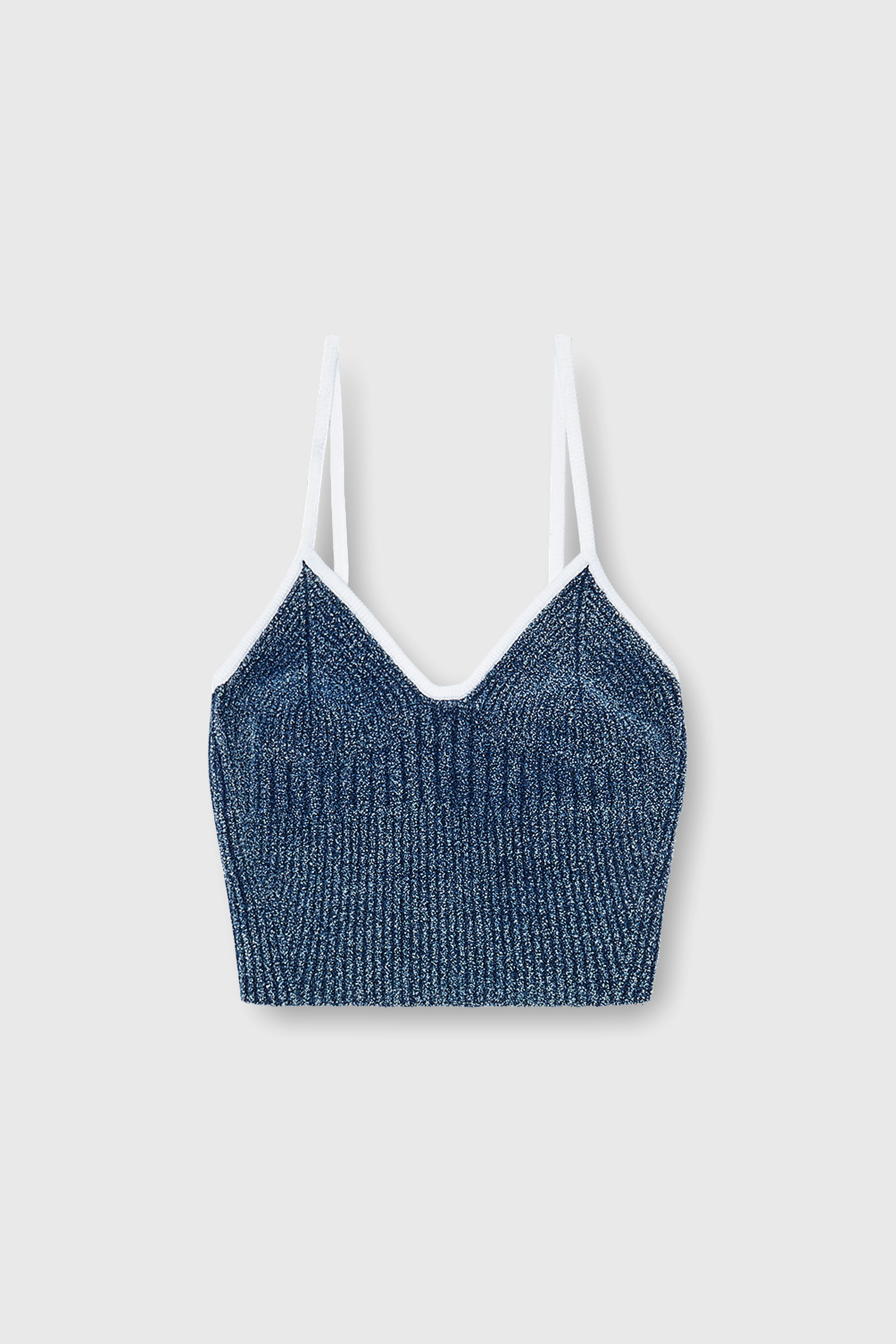 Diesel - M-ESTERE, Crop top de punto acanalado boucl&eacute; &iacute;ndigo Mujer in Multicolor - 2