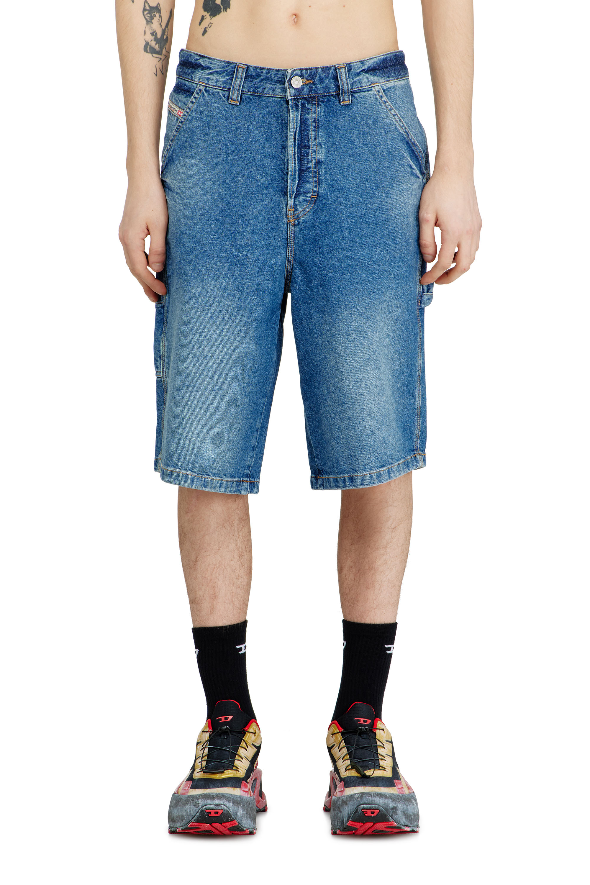 Diesel - D-LIVERY-W-SHORT, Pantalones cortos vaqueros de estilo utilitario Hombre in Azul marino - 3