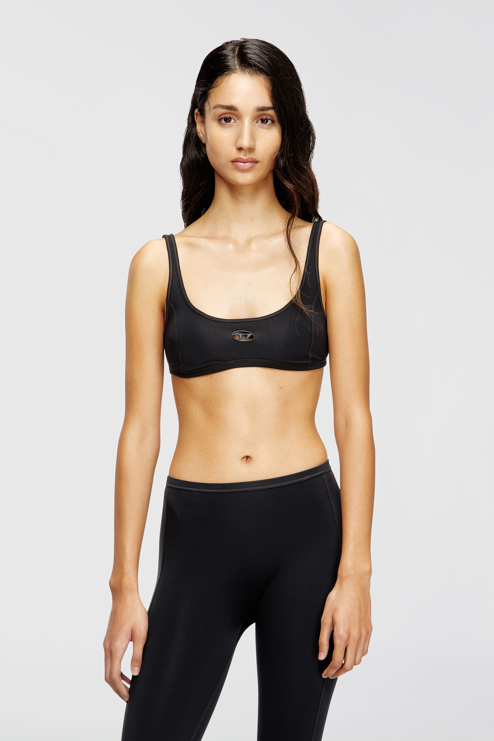 Diesel - CHELSEA-UTLT, Sujetador deportivo con logotipo recortado Mujer in Negro - 3